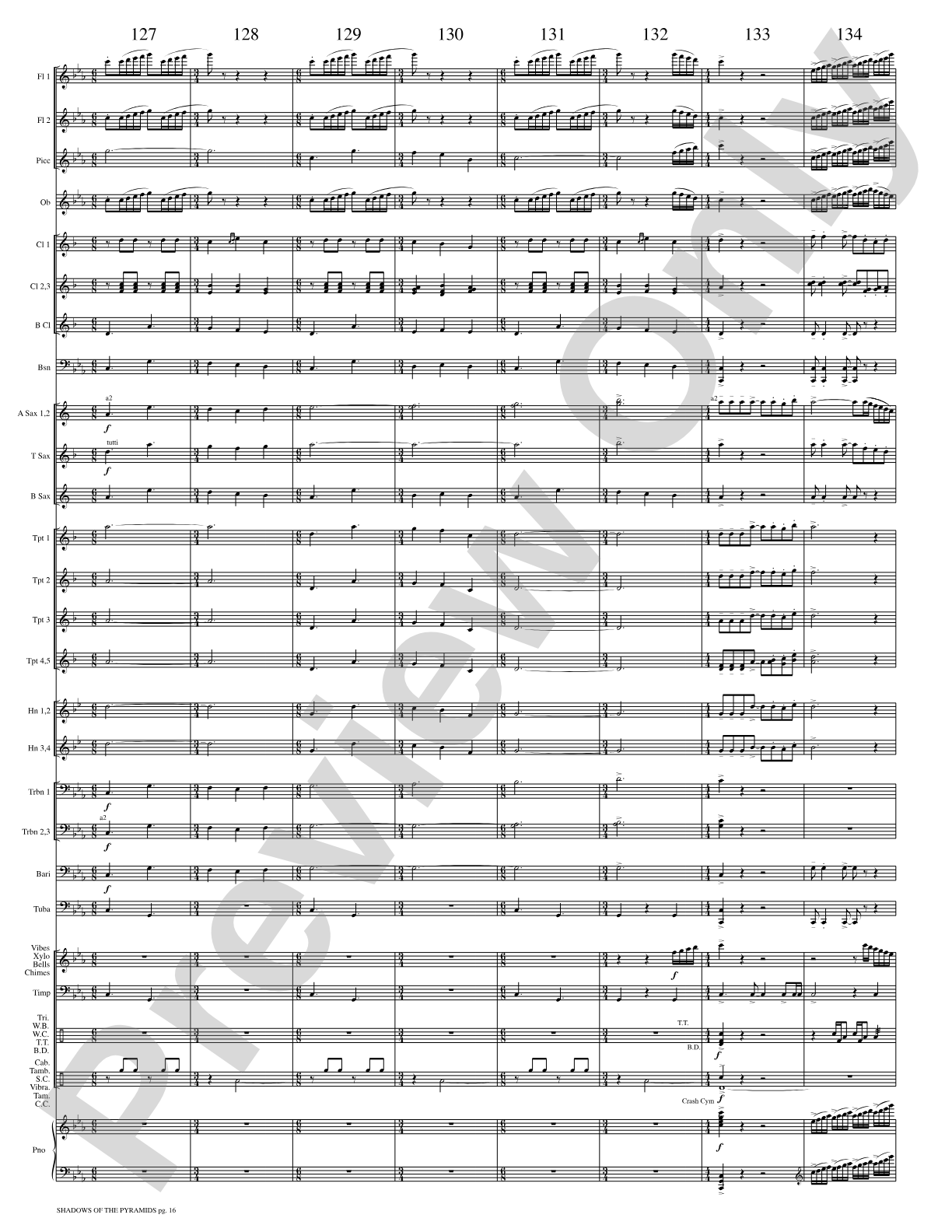 Shadows of the Pyramids: Concert Band Conductor Score & Parts