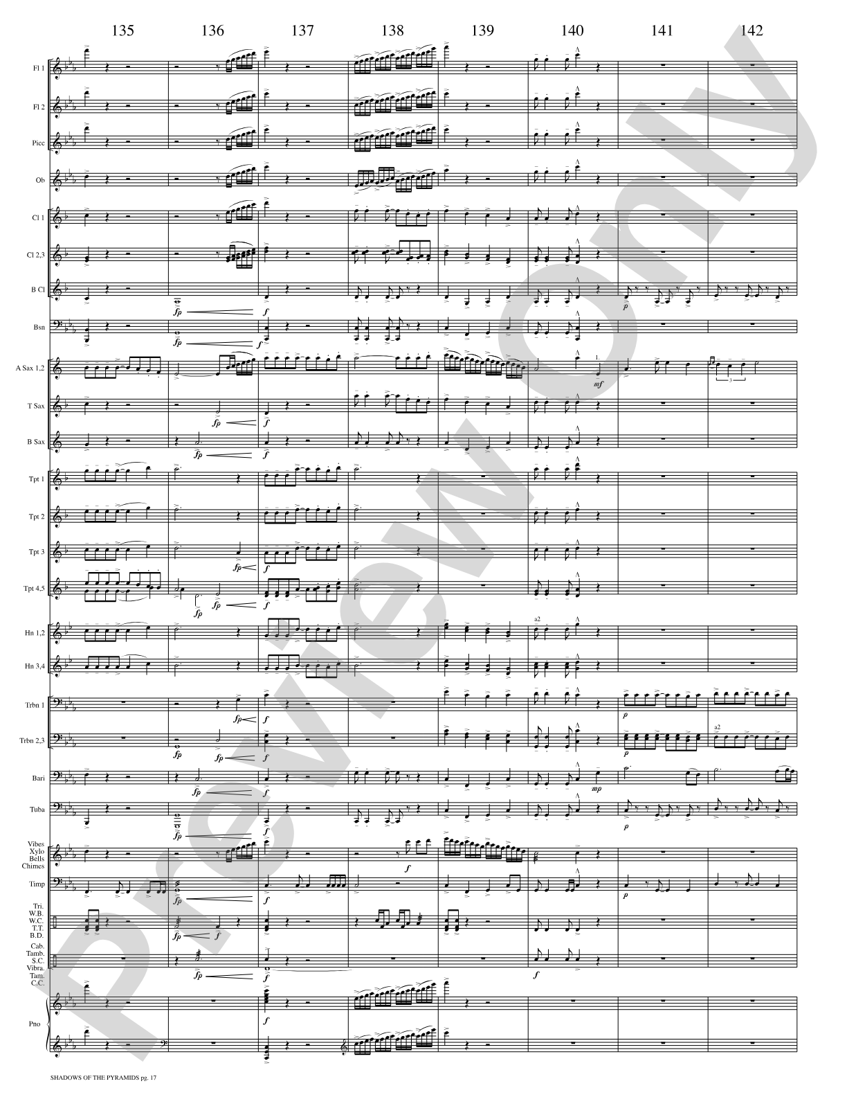 Shadows of the Pyramids: Concert Band Conductor Score & Parts