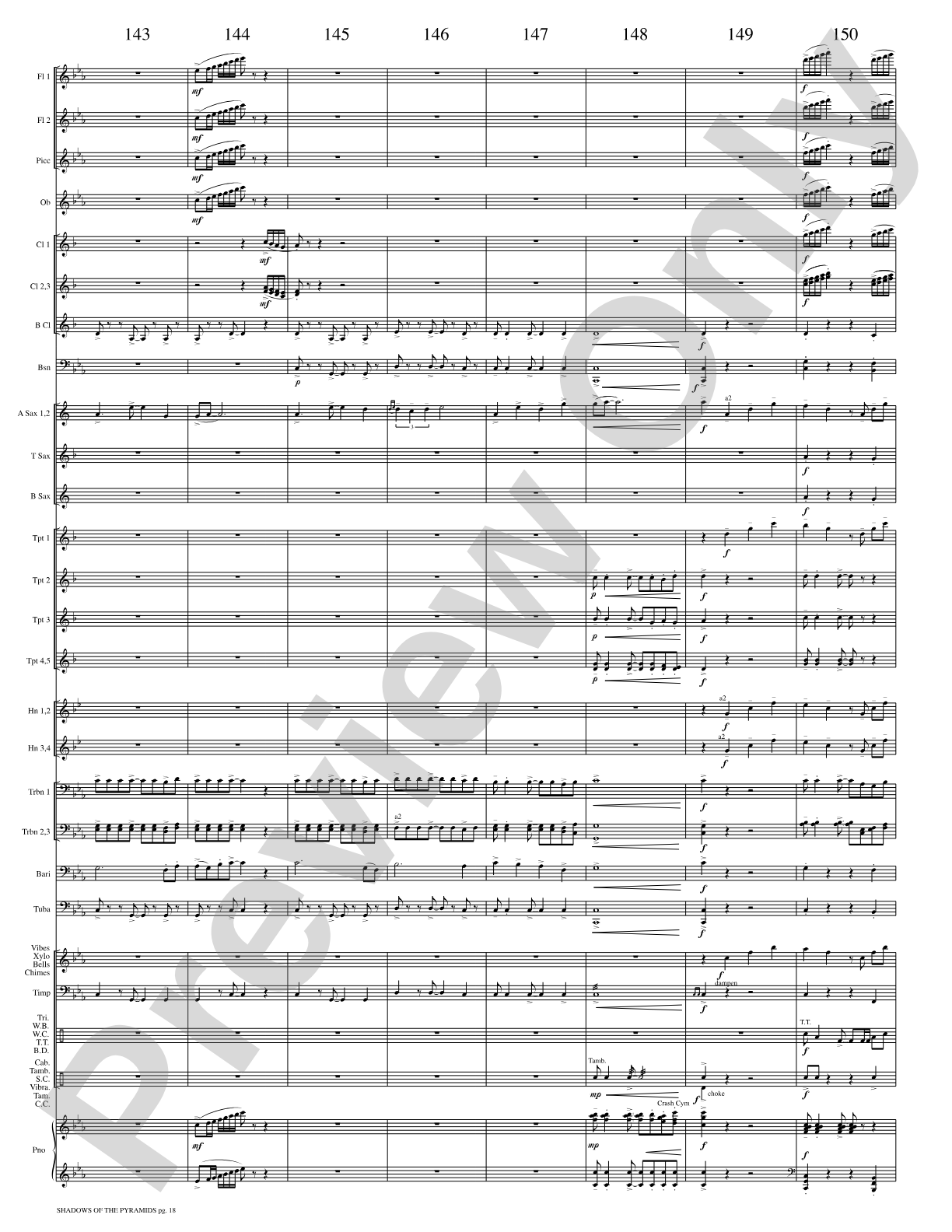 Shadows of the Pyramids: Concert Band Conductor Score & Parts