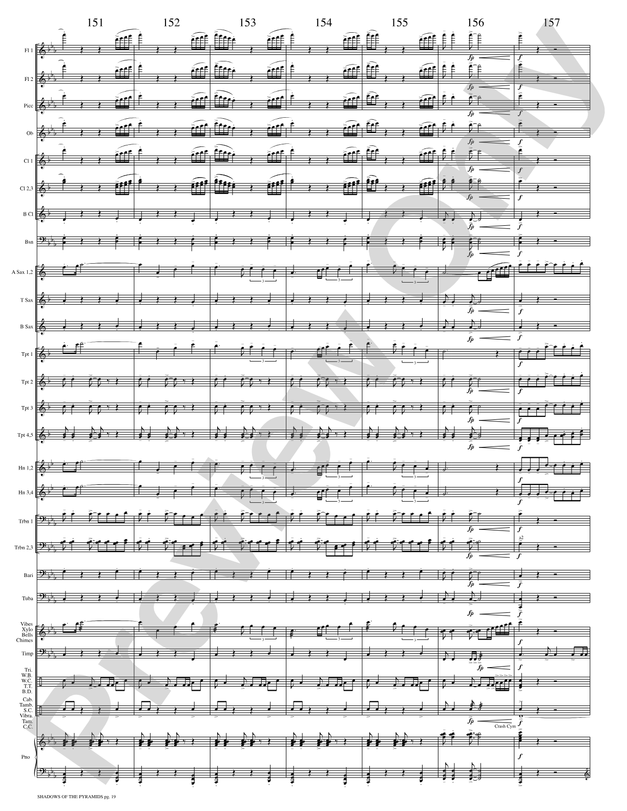 Shadows of the Pyramids: Concert Band Conductor Score & Parts