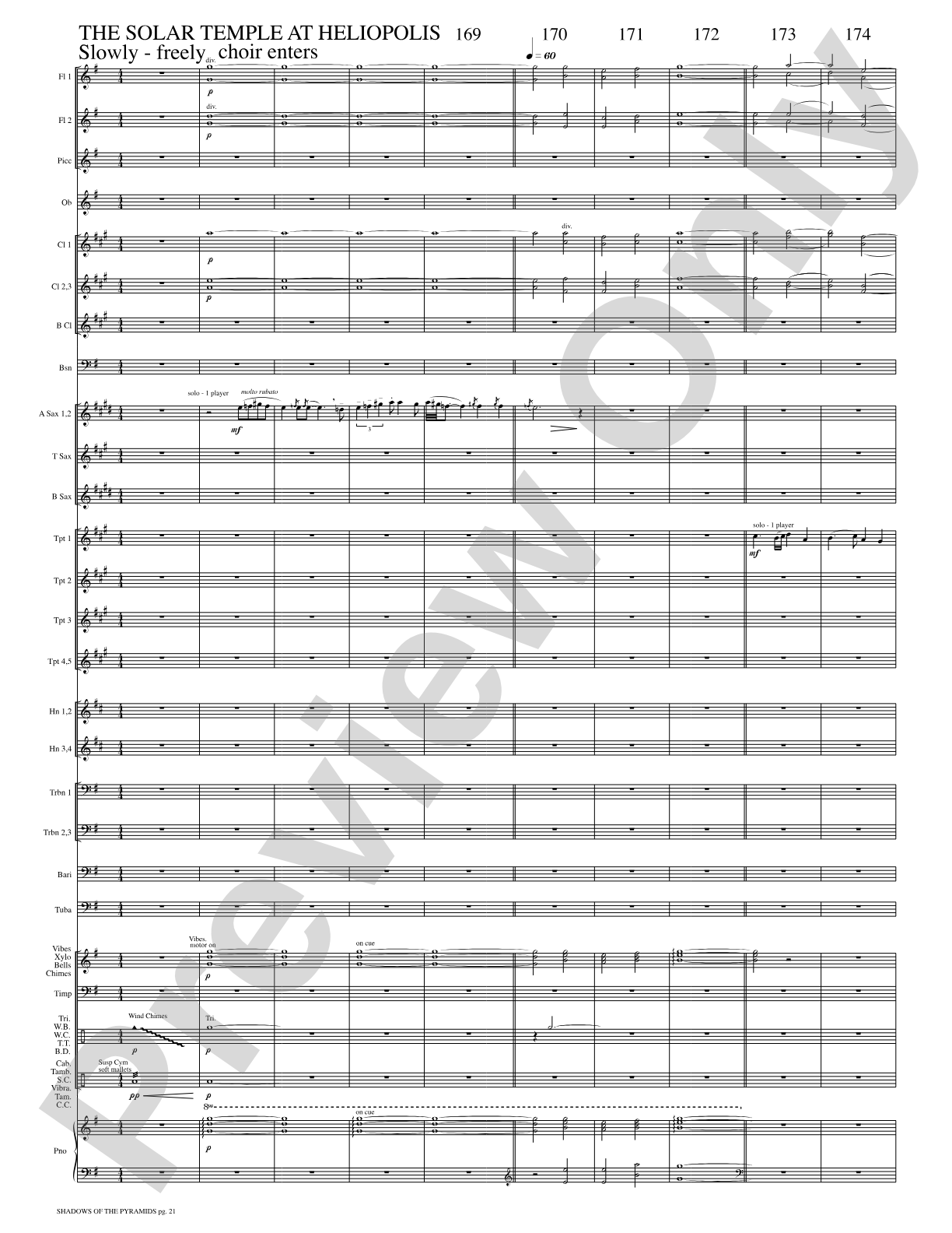 Shadows of the Pyramids: Concert Band Conductor Score & Parts