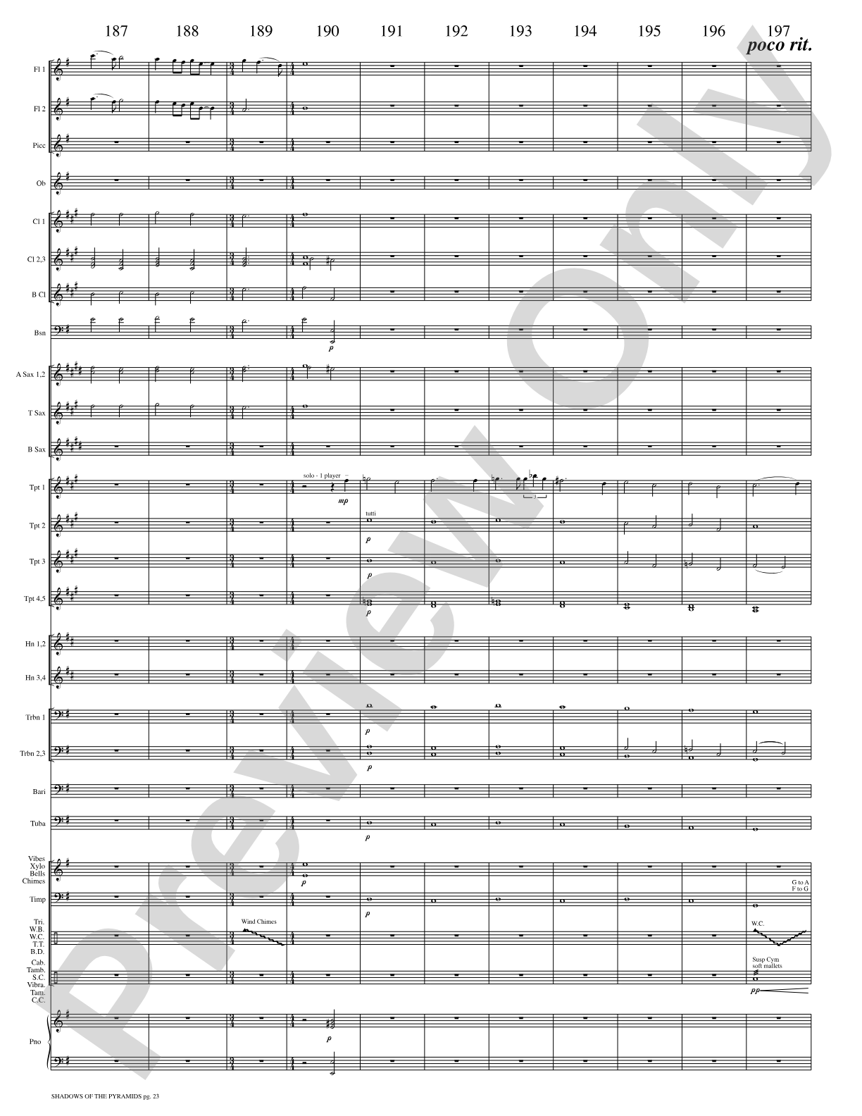 Shadows of the Pyramids: Concert Band Conductor Score & Parts