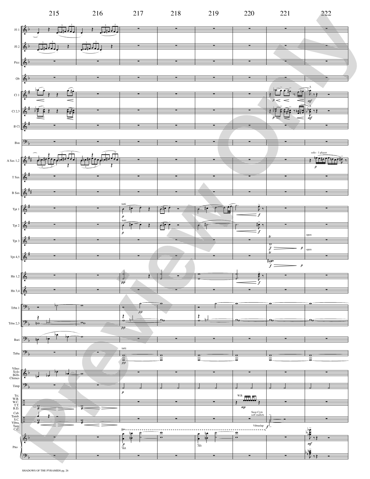 Shadows of the Pyramids: Concert Band Conductor Score & Parts