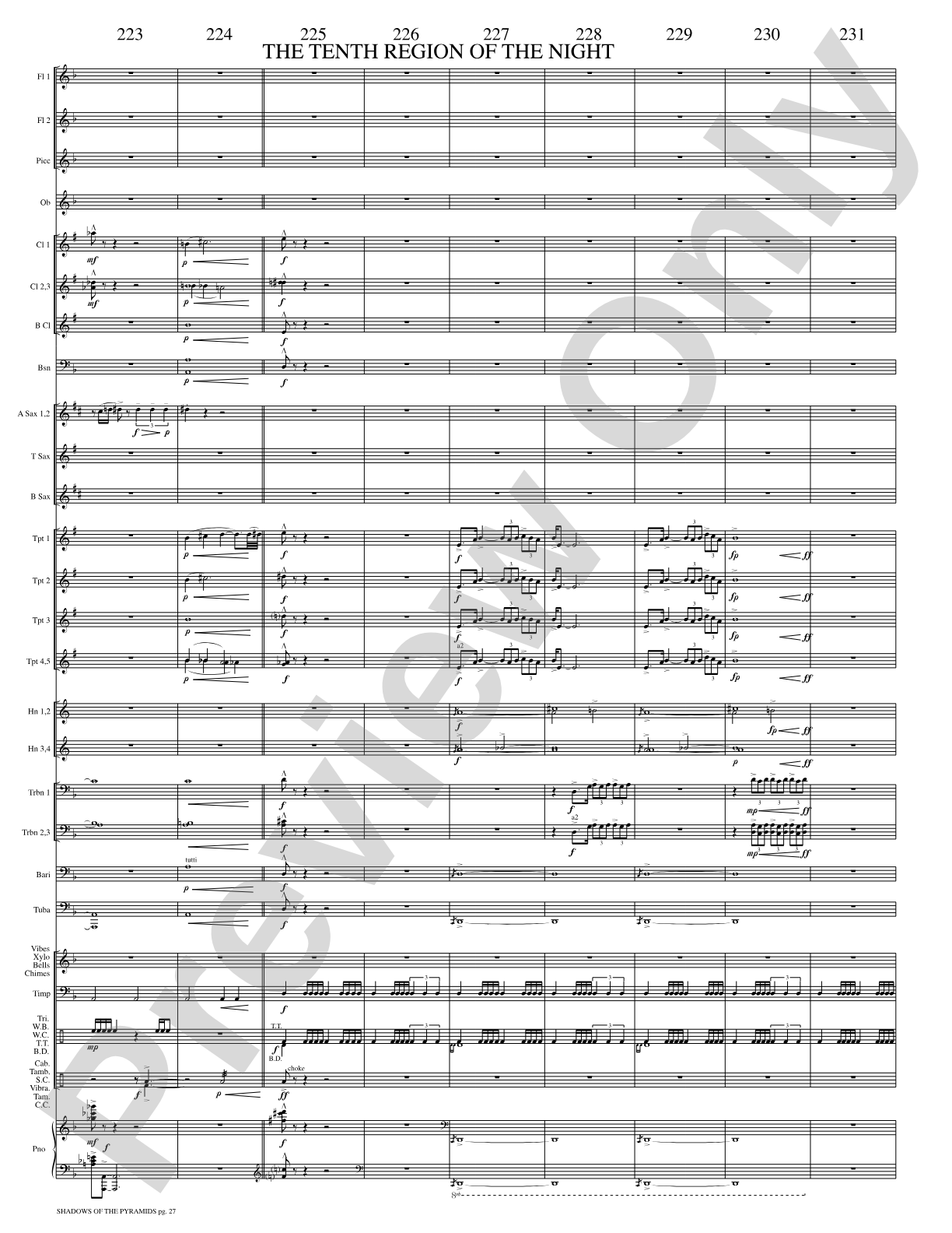 Shadows of the Pyramids: Concert Band Conductor Score & Parts