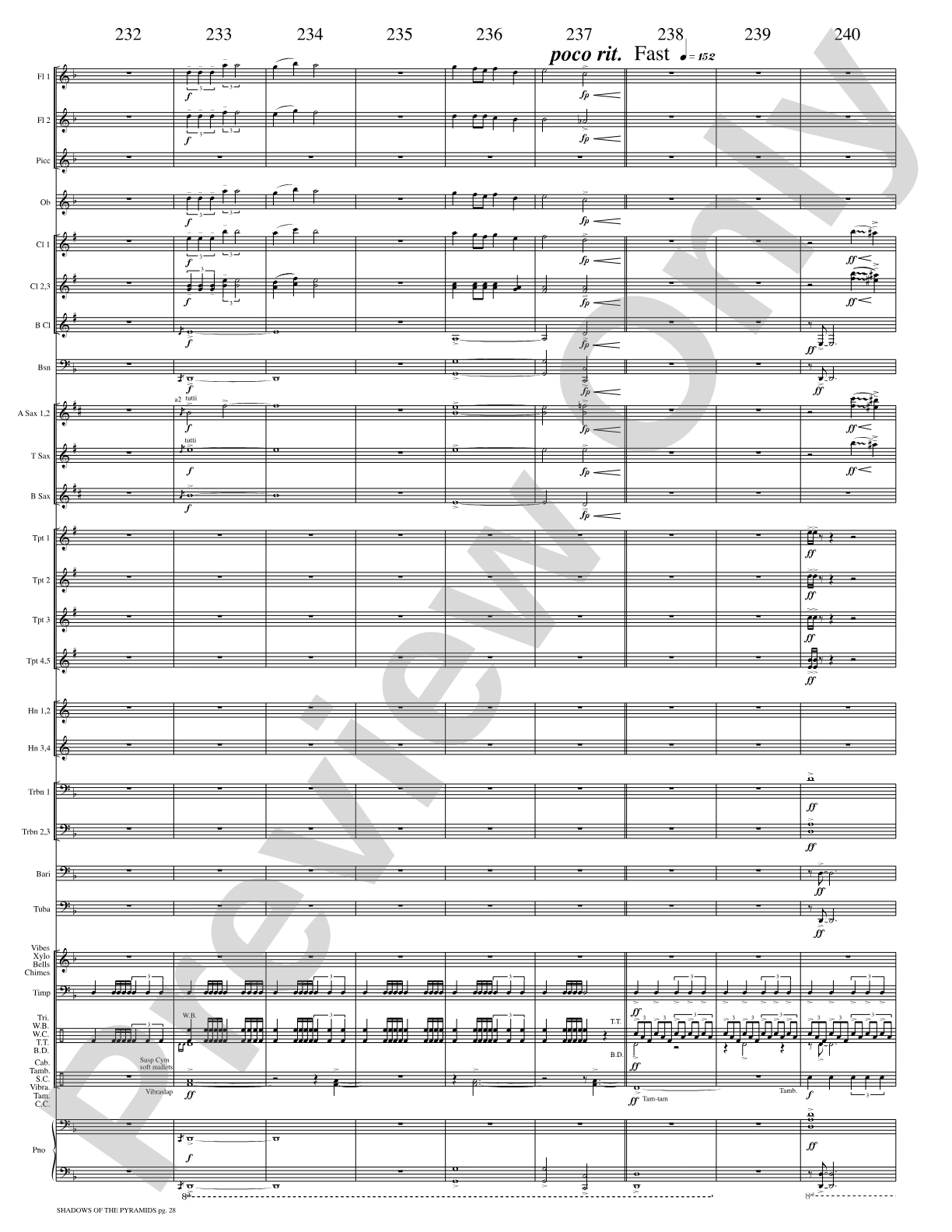 Shadows of the Pyramids: Concert Band Conductor Score & Parts