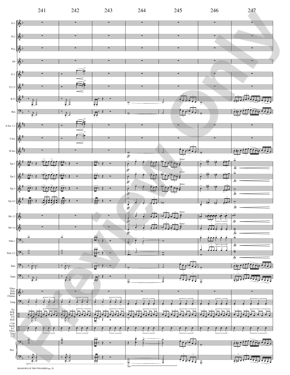 Shadows of the Pyramids: Concert Band Conductor Score & Parts