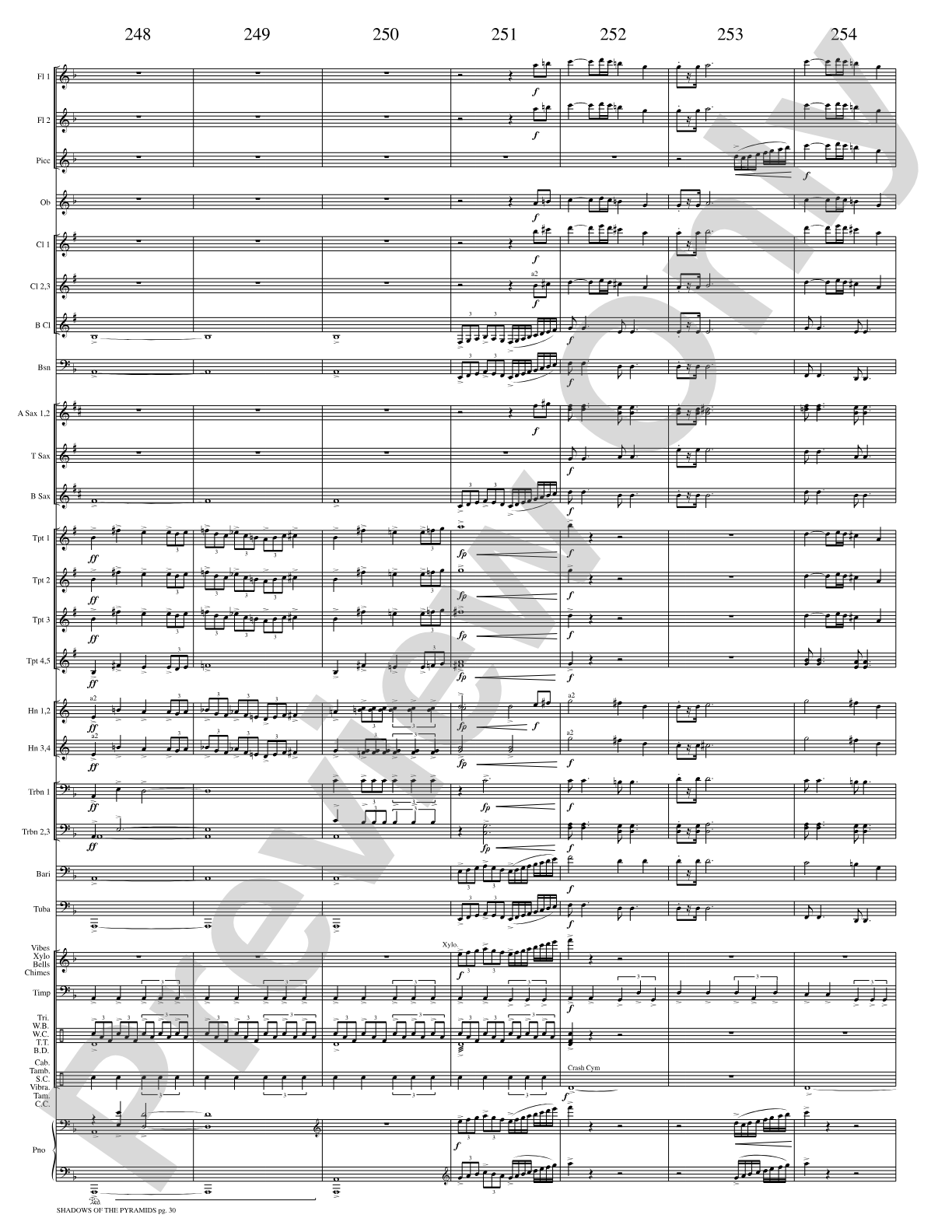 Shadows of the Pyramids: Concert Band Conductor Score & Parts