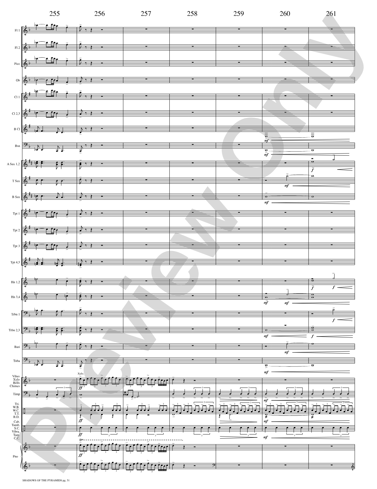 Shadows of the Pyramids: Concert Band Conductor Score & Parts
