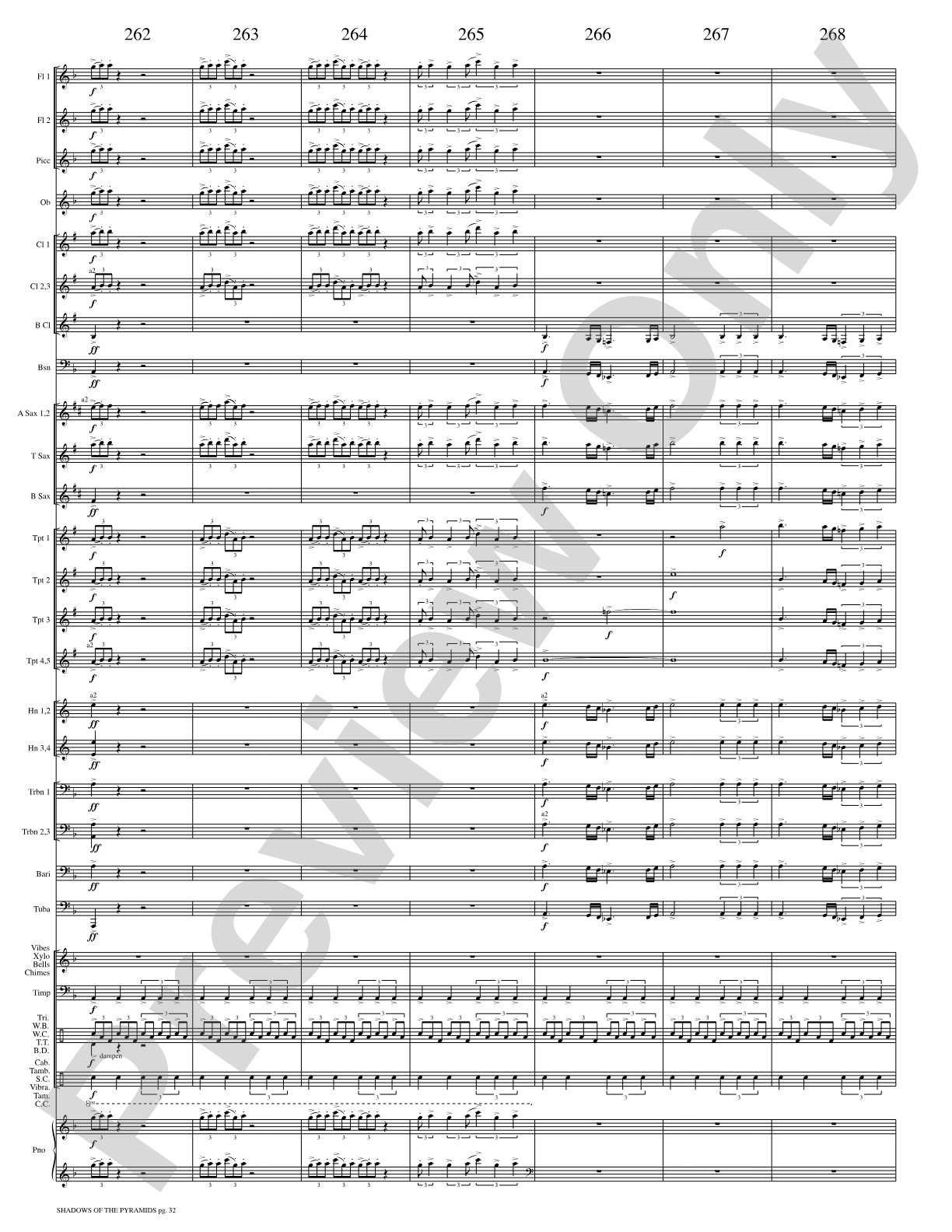 Shadows of the Pyramids: Concert Band Conductor Score & Parts