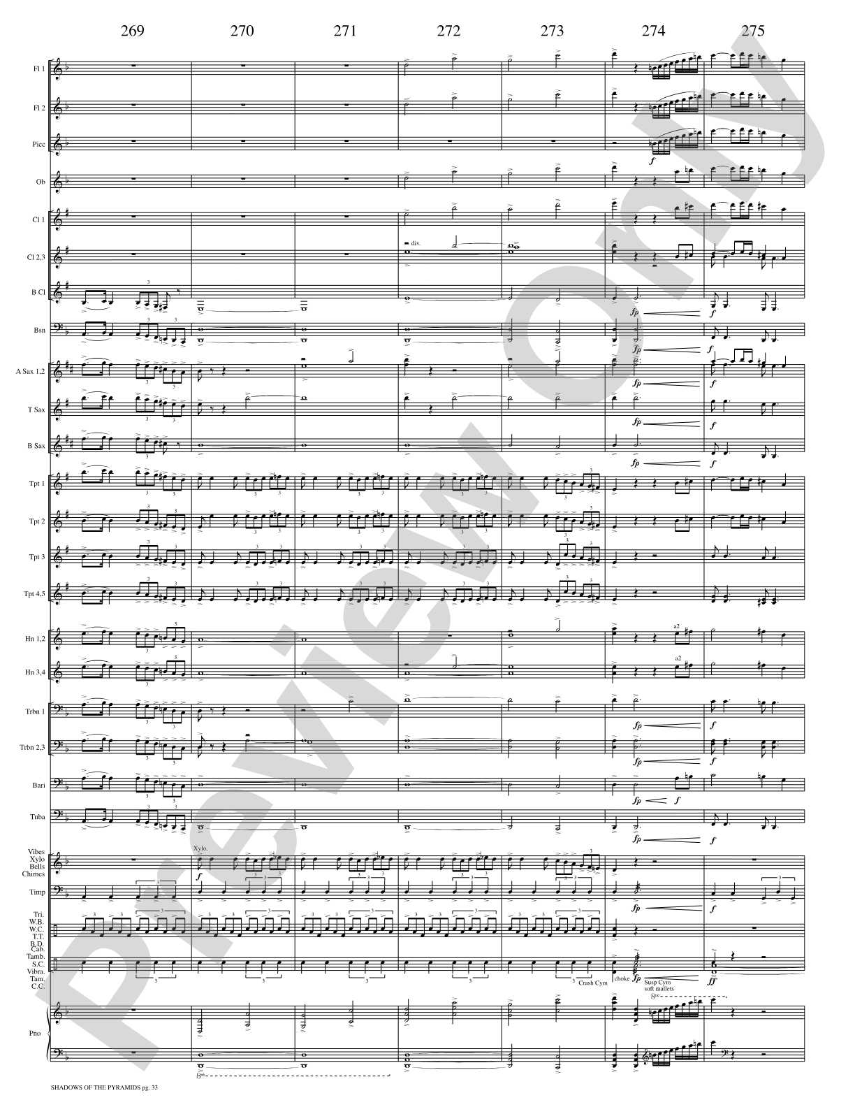 Shadows of the Pyramids: Concert Band Conductor Score & Parts
