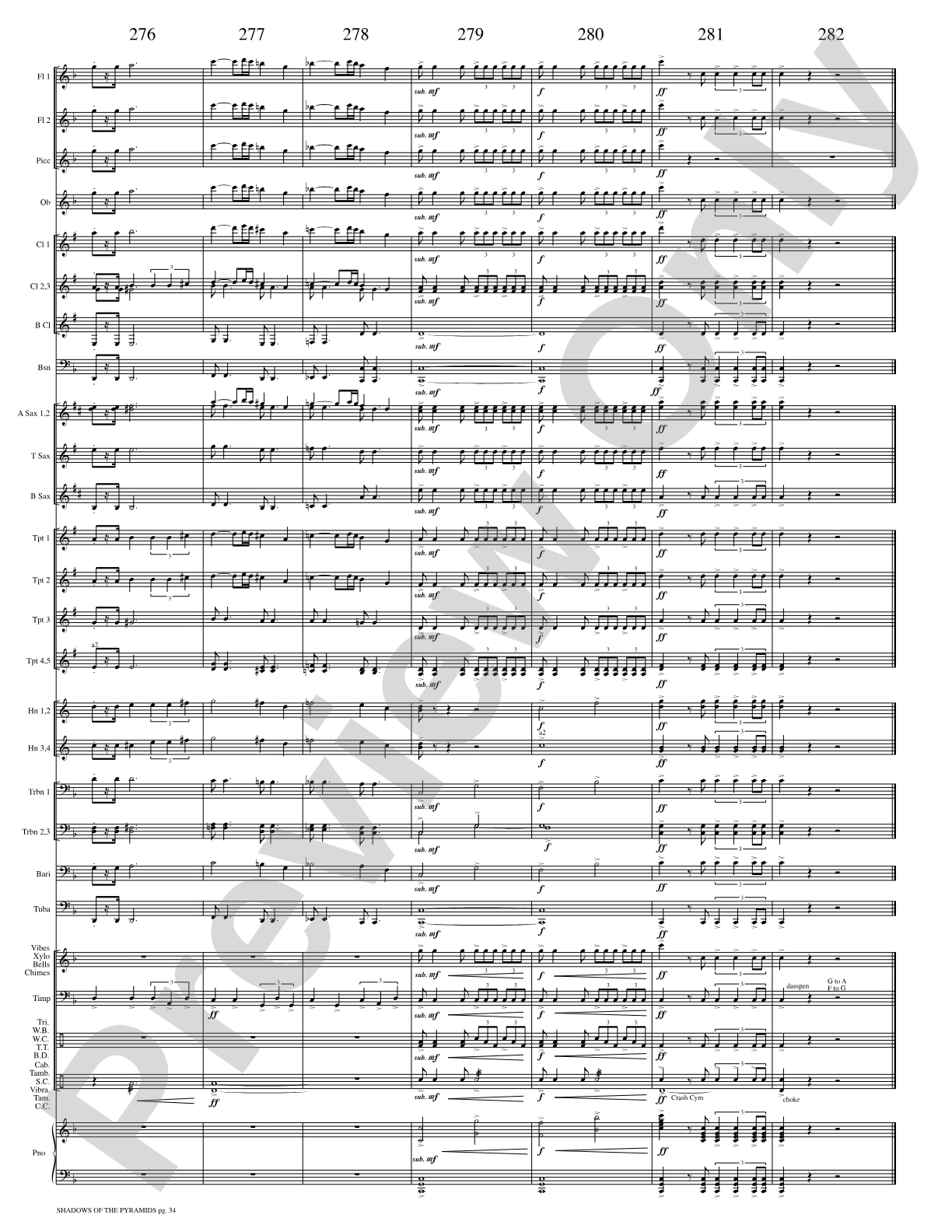 Shadows of the Pyramids: Concert Band Conductor Score & Parts