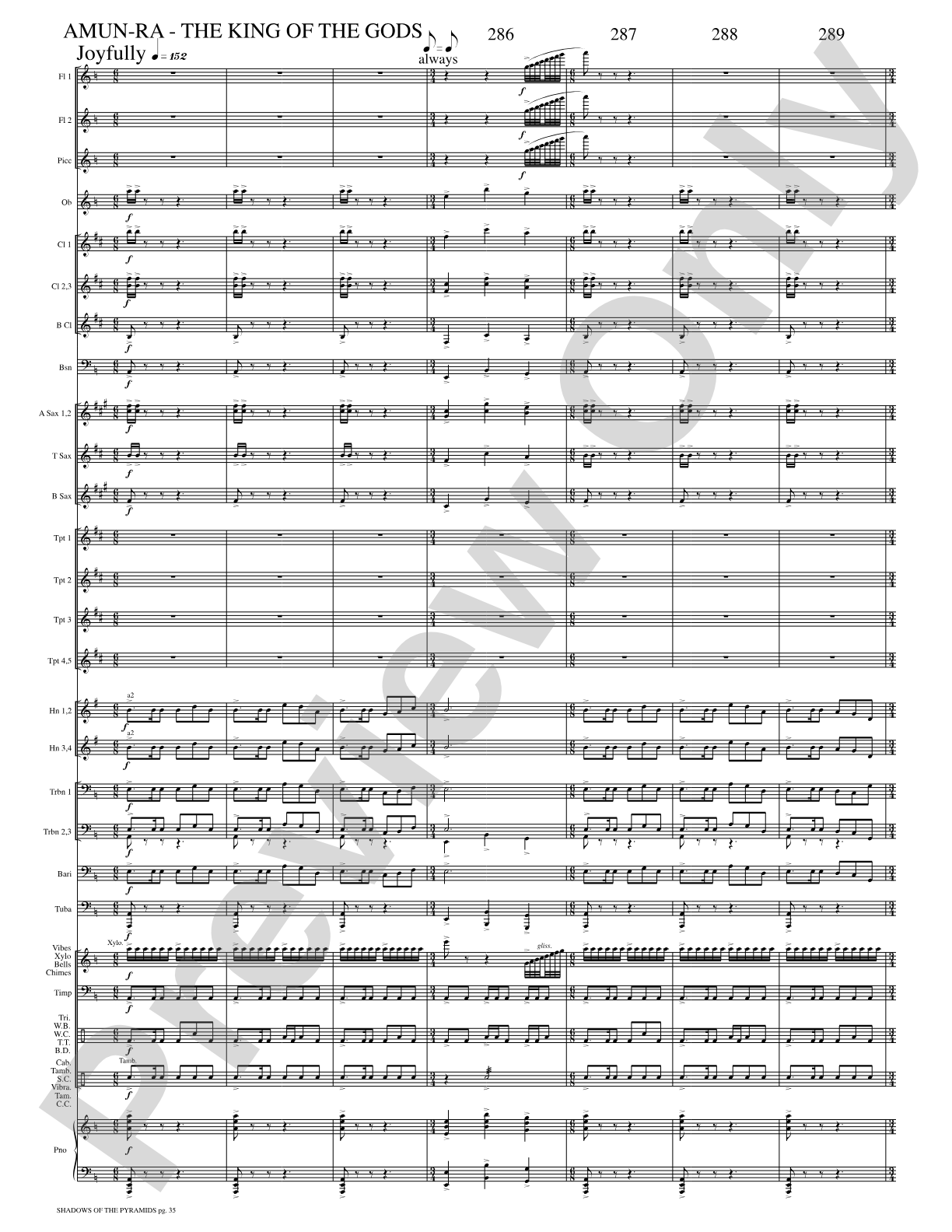 Shadows of the Pyramids: Concert Band Conductor Score & Parts