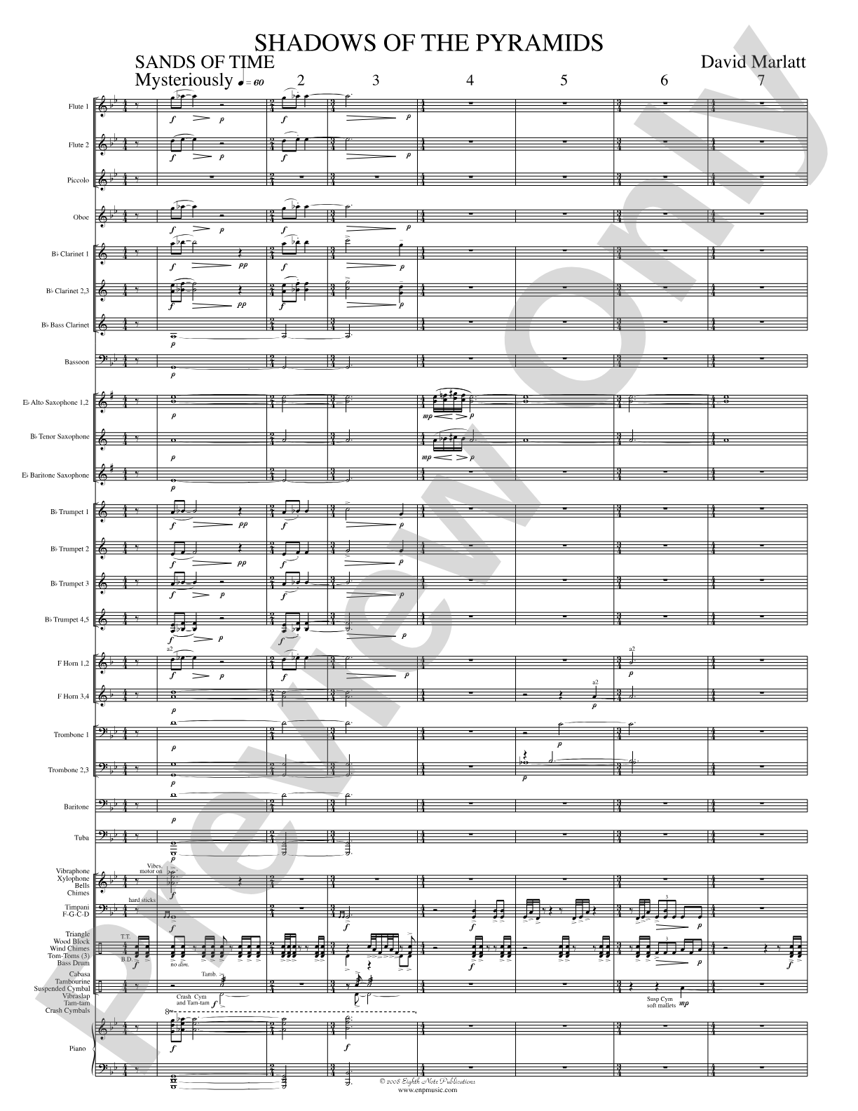 Shadows of the Pyramids: Concert Band Conductor Score & Parts