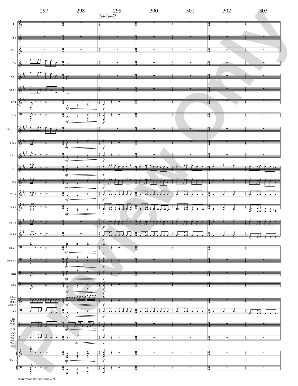 Shadows of the Pyramids: Concert Band Conductor Score & Parts