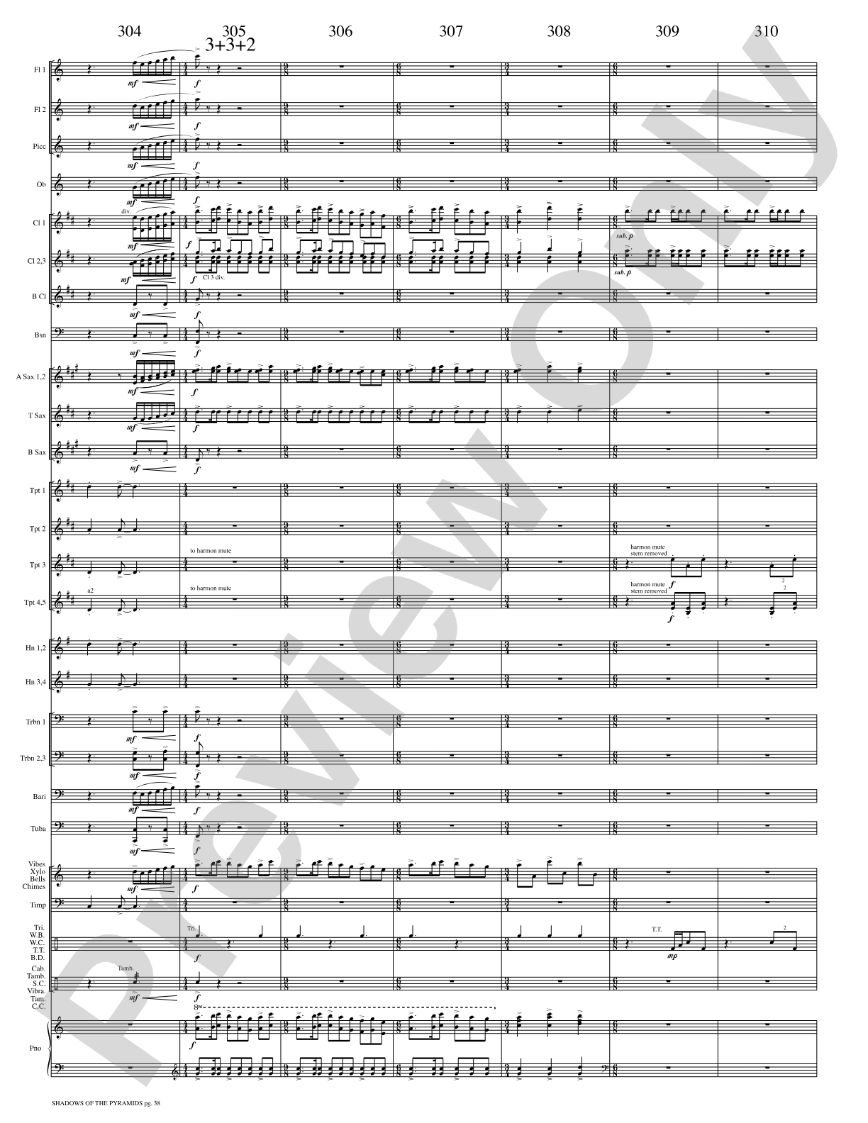 Shadows of the Pyramids: Concert Band Conductor Score & Parts