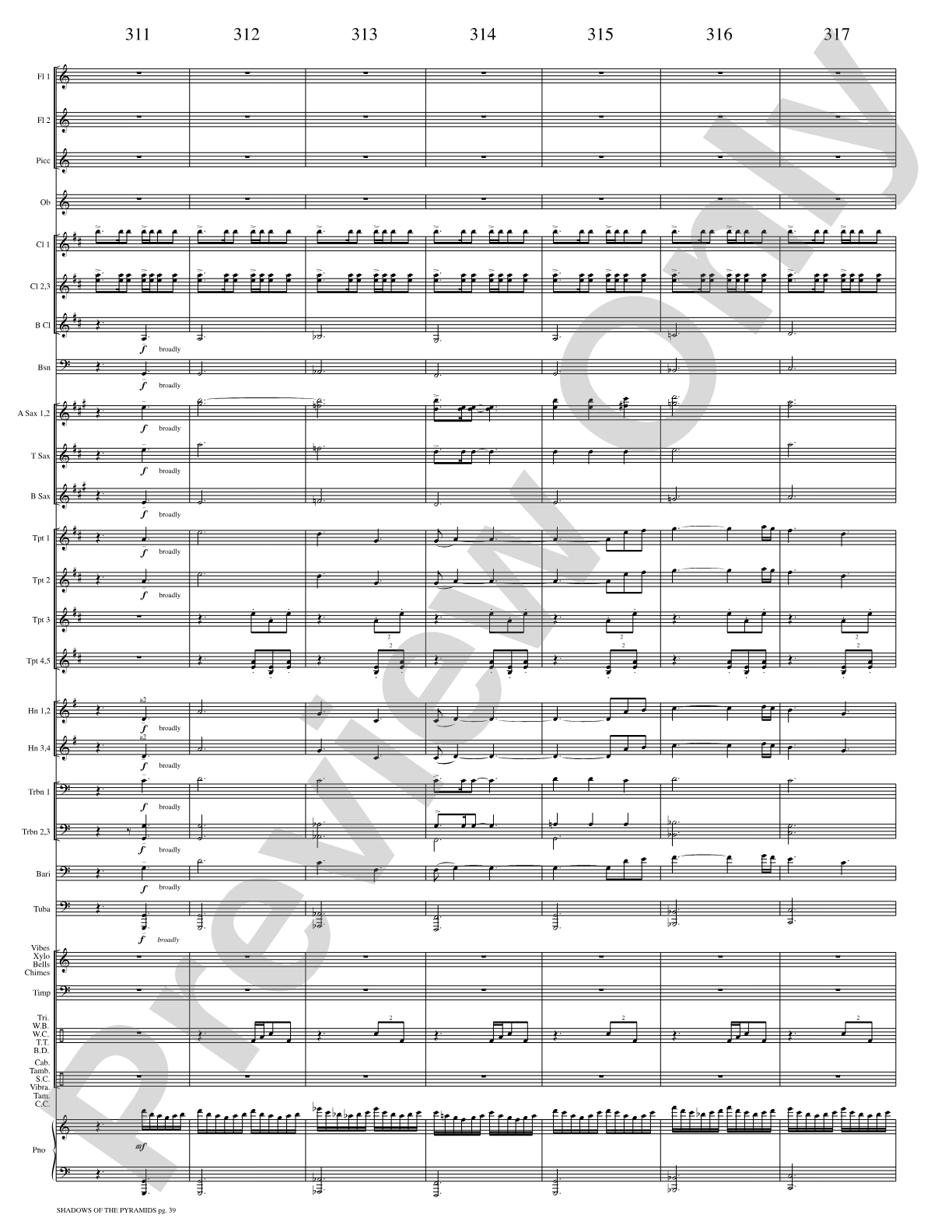 Shadows of the Pyramids: Concert Band Conductor Score & Parts
