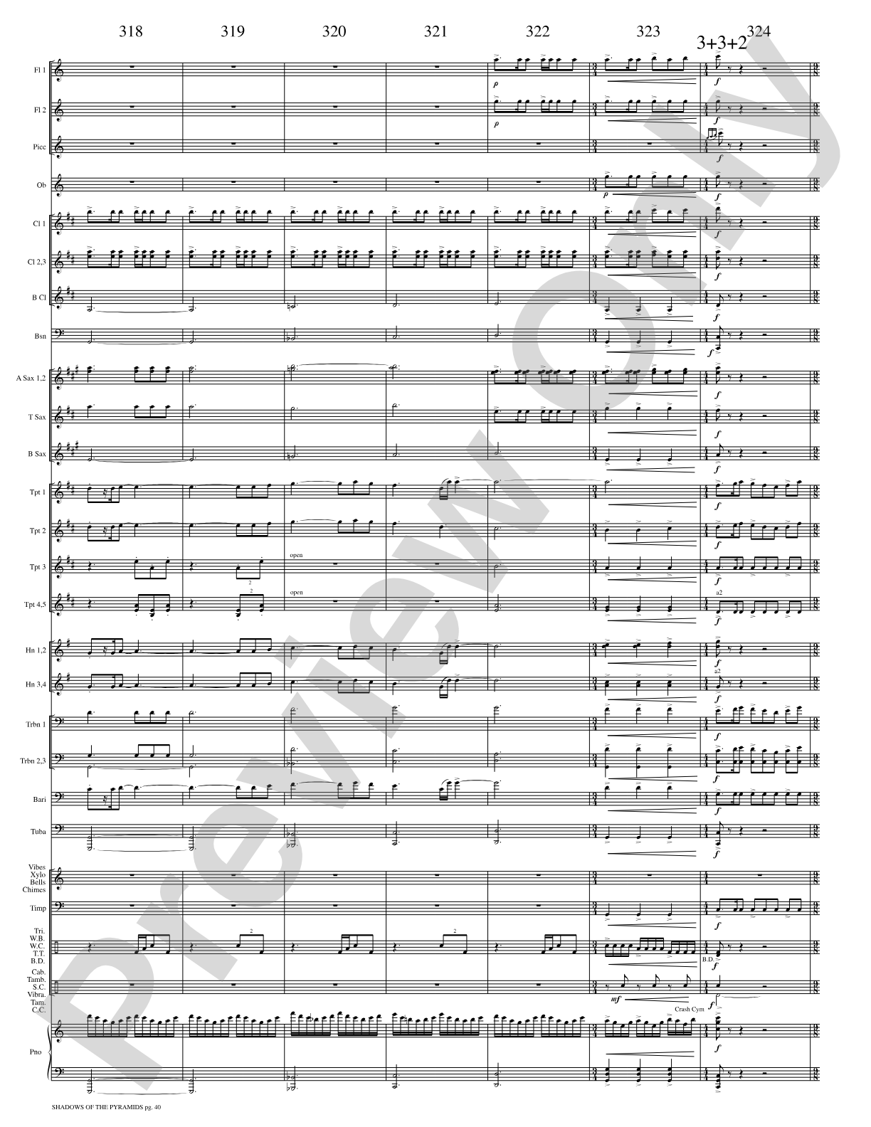 Shadows of the Pyramids: Concert Band Conductor Score & Parts