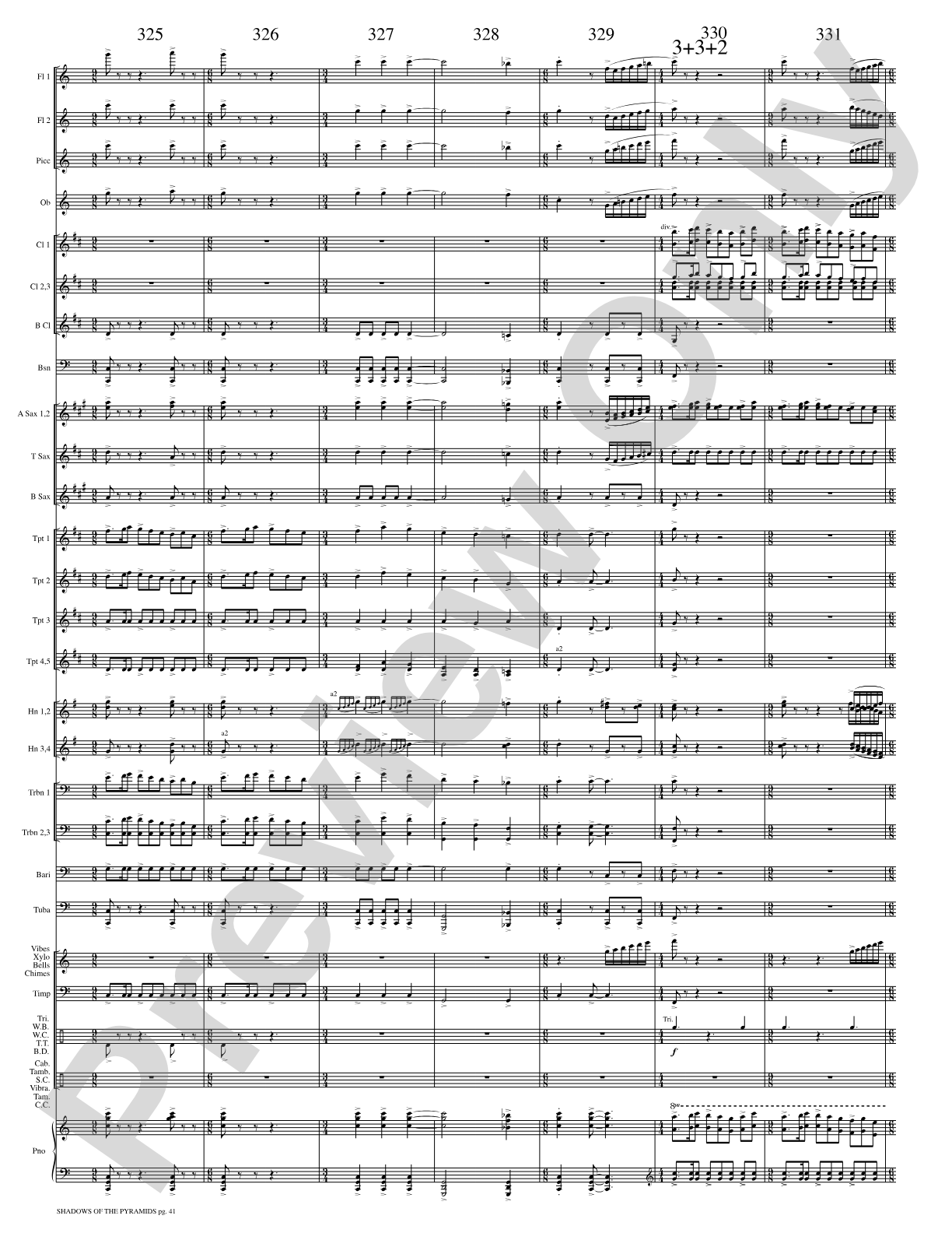 Shadows of the Pyramids: Concert Band Conductor Score & Parts