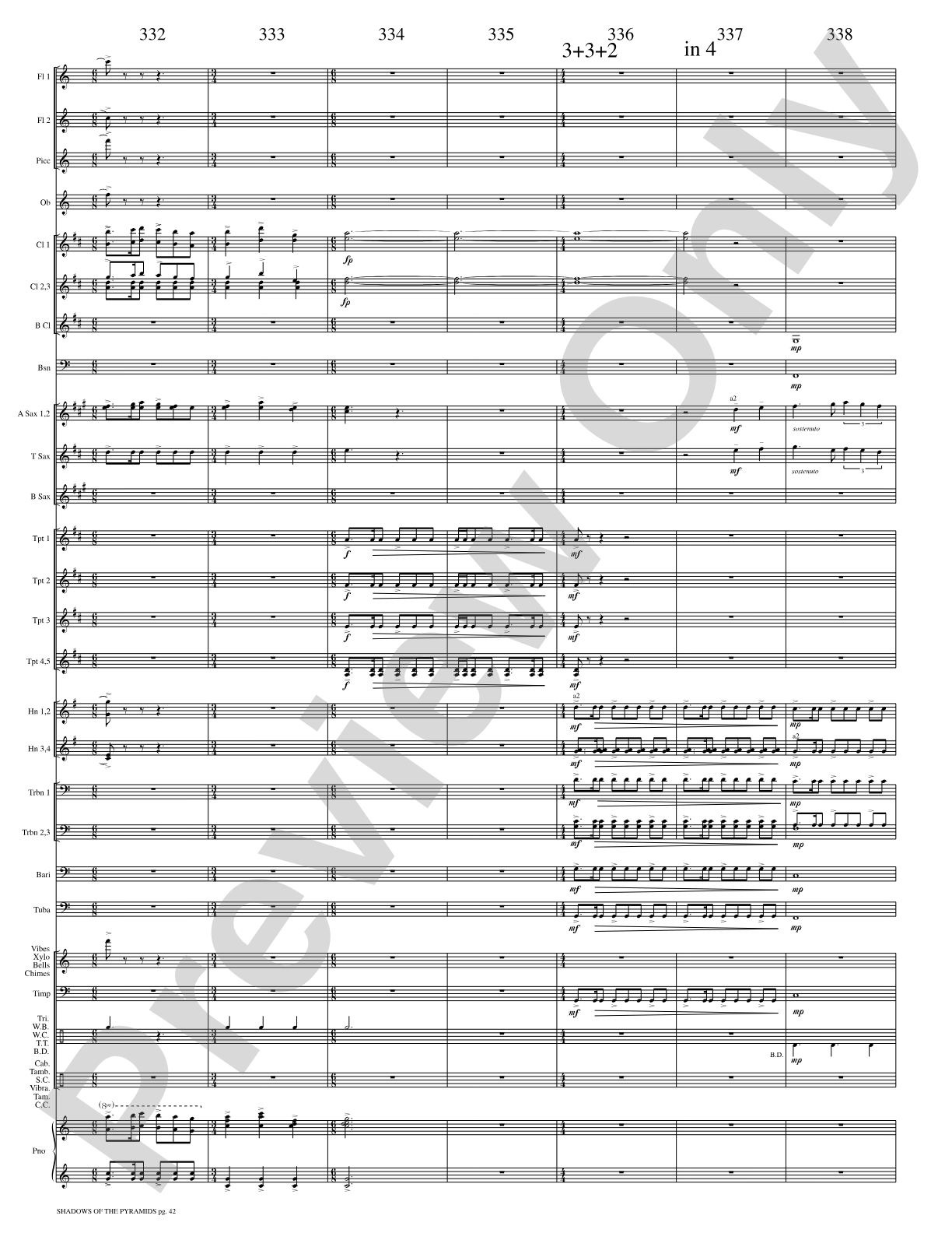 Shadows of the Pyramids: Concert Band Conductor Score & Parts