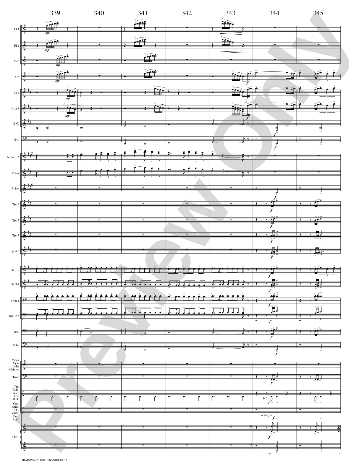 Shadows of the Pyramids: Concert Band Conductor Score & Parts