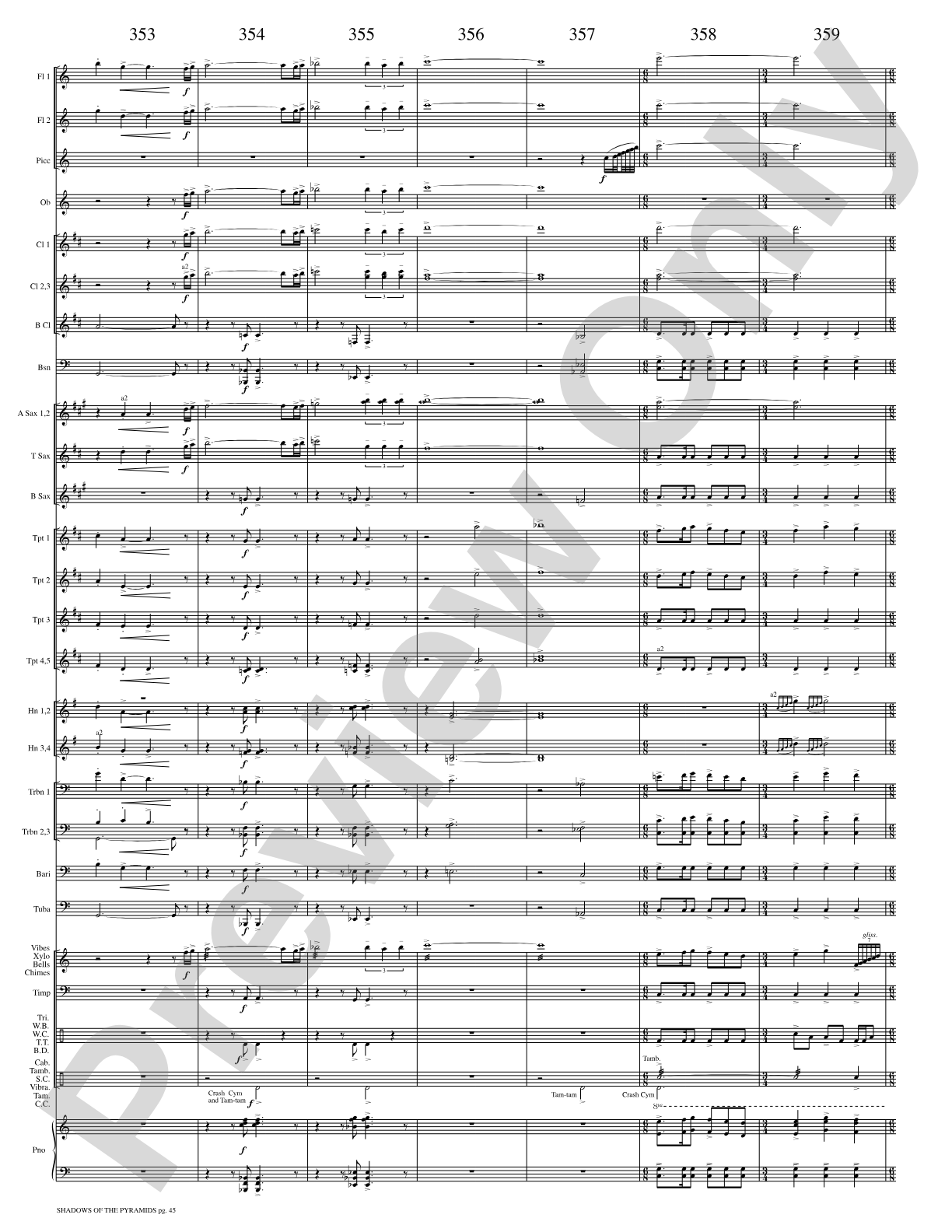 Shadows of the Pyramids: Concert Band Conductor Score & Parts