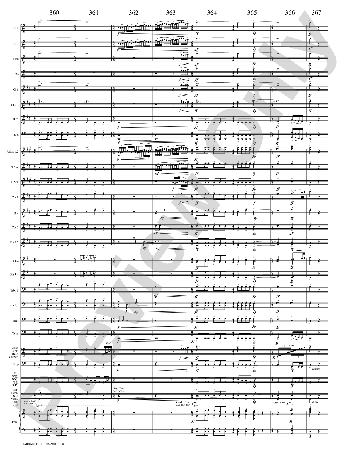Shadows of the Pyramids: Concert Band Conductor Score & Parts