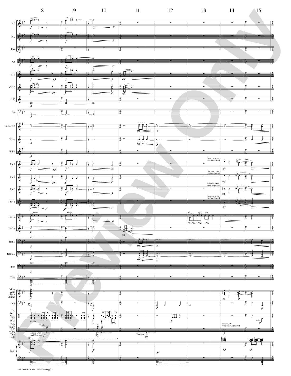 Shadows of the Pyramids: Concert Band Conductor Score & Parts