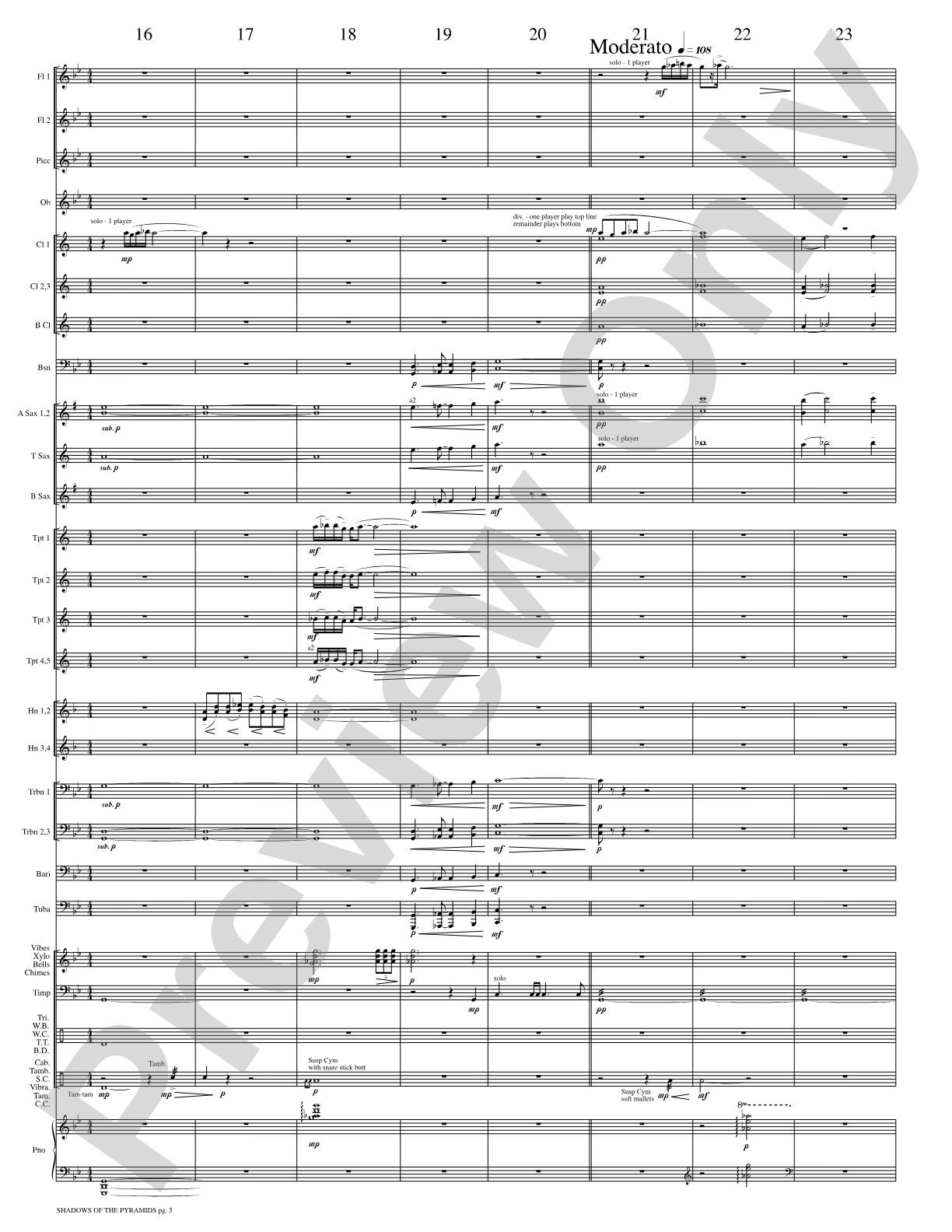 Shadows of the Pyramids: Concert Band Conductor Score & Parts