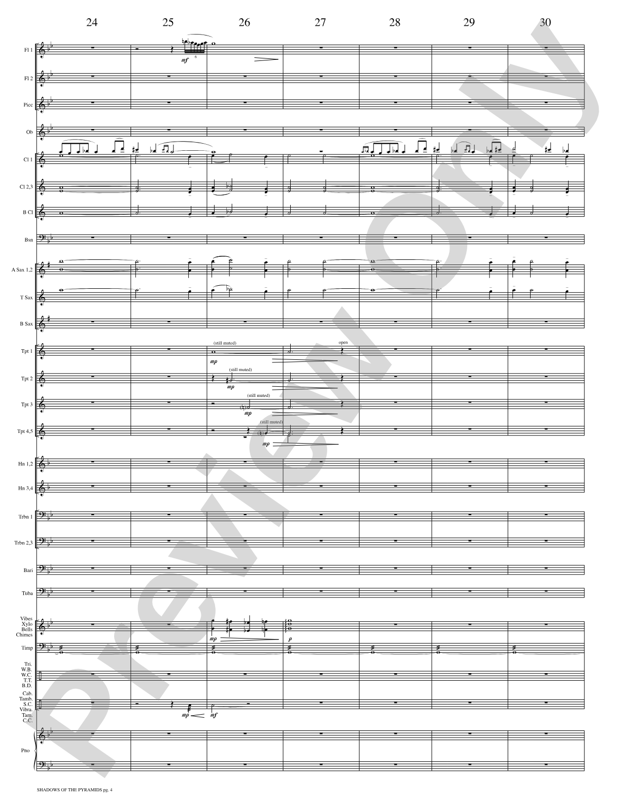 Shadows of the Pyramids: Concert Band Conductor Score & Parts