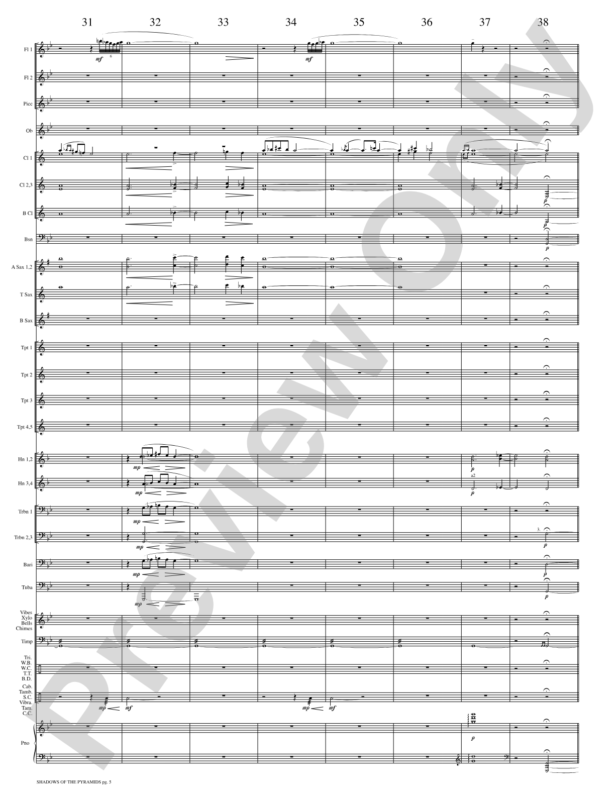 Shadows of the Pyramids: Concert Band Conductor Score & Parts