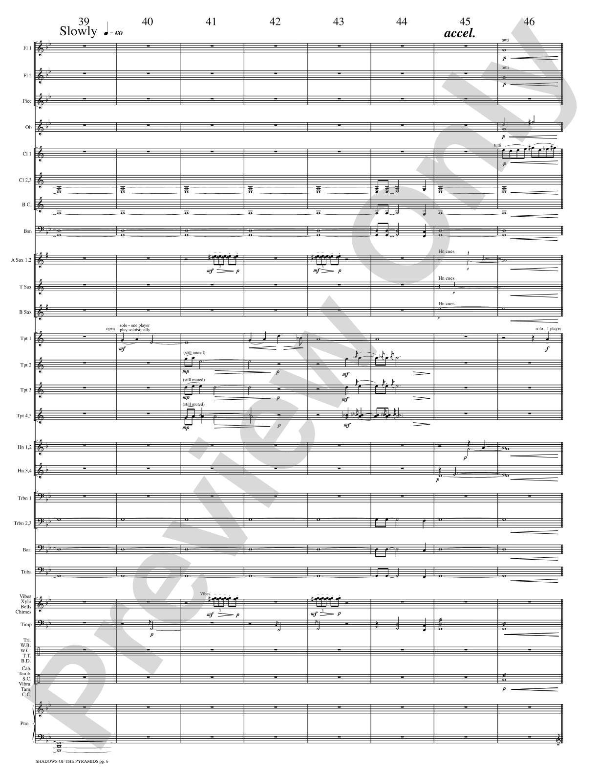 Shadows of the Pyramids: Concert Band Conductor Score & Parts