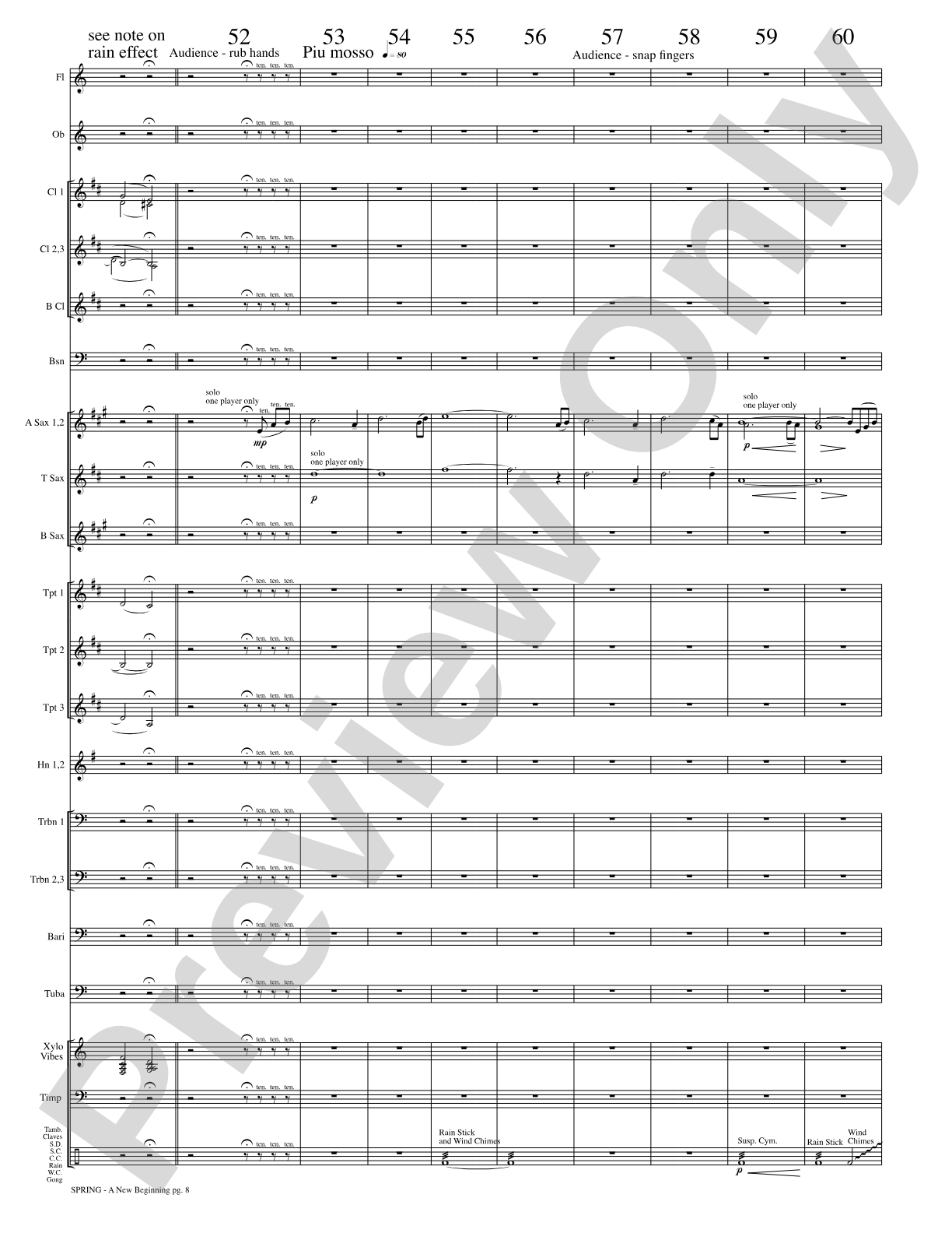 Spring (A New Beginning): Concert Band Conductor Score & Parts