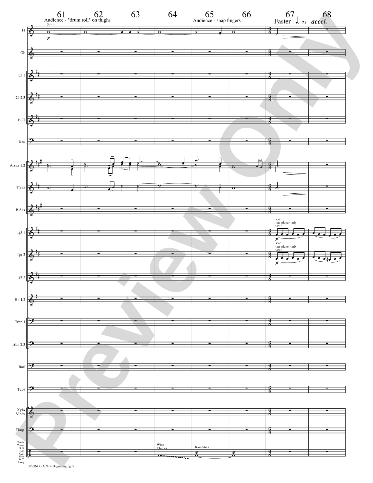 Spring (A New Beginning): Concert Band Conductor Score & Parts