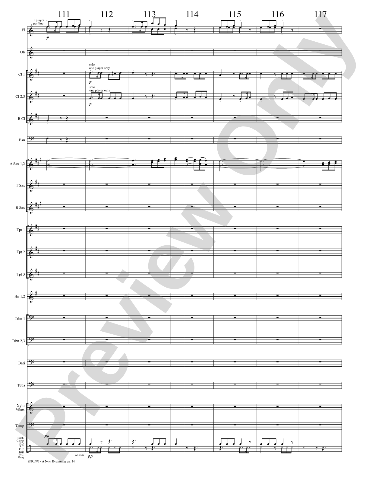 Spring (A New Beginning): Concert Band Conductor Score & Parts