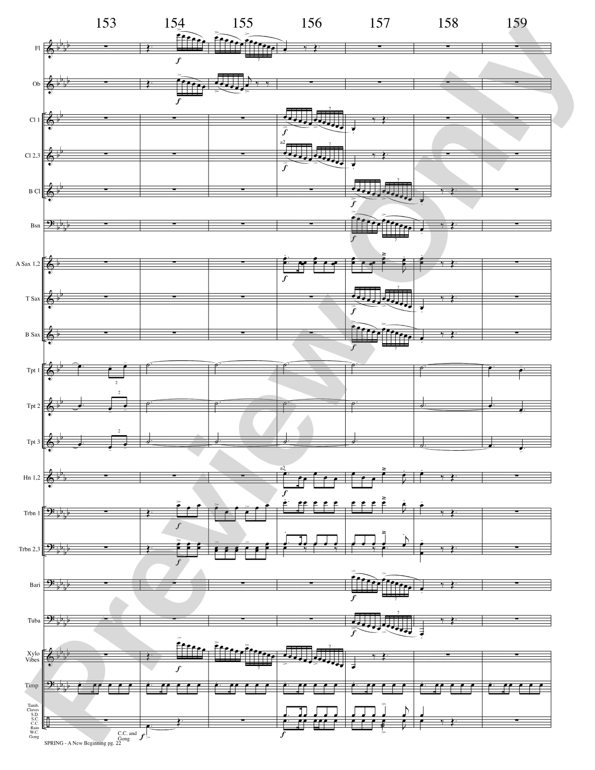 Spring (A New Beginning): Concert Band Conductor Score & Parts