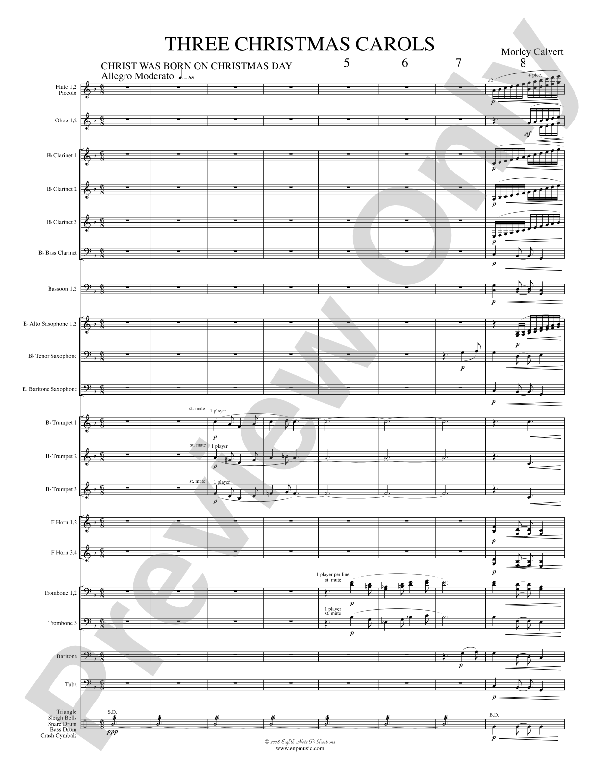 Three Christmas Carols: Concert Band Conductor Score & Parts