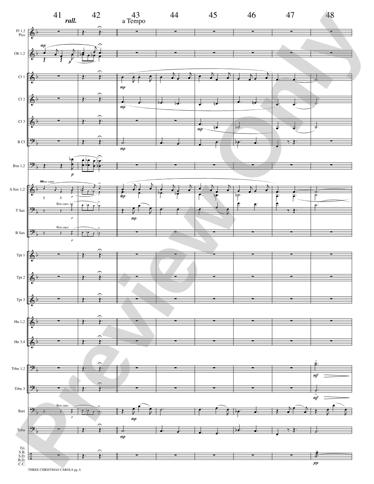 Three Christmas Carols: Concert Band Conductor Score & Parts