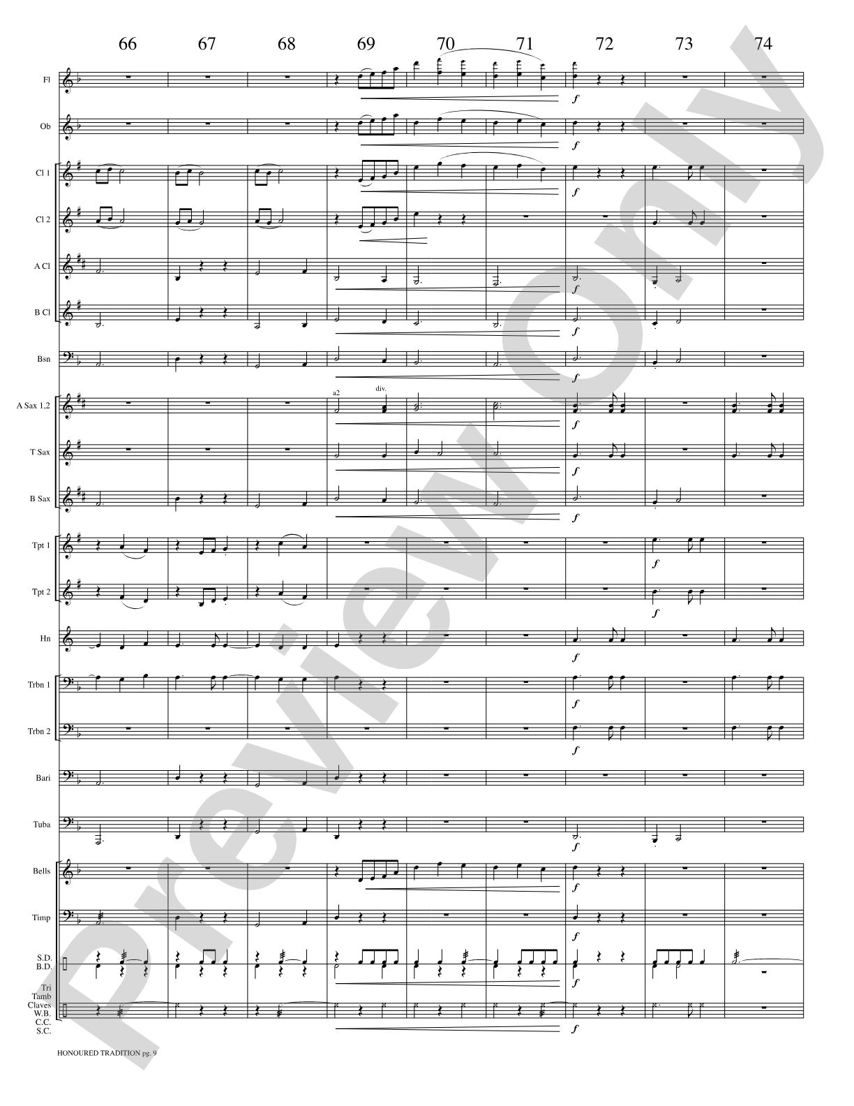 Honoured Tradition: Concert Band Conductor Score & Parts