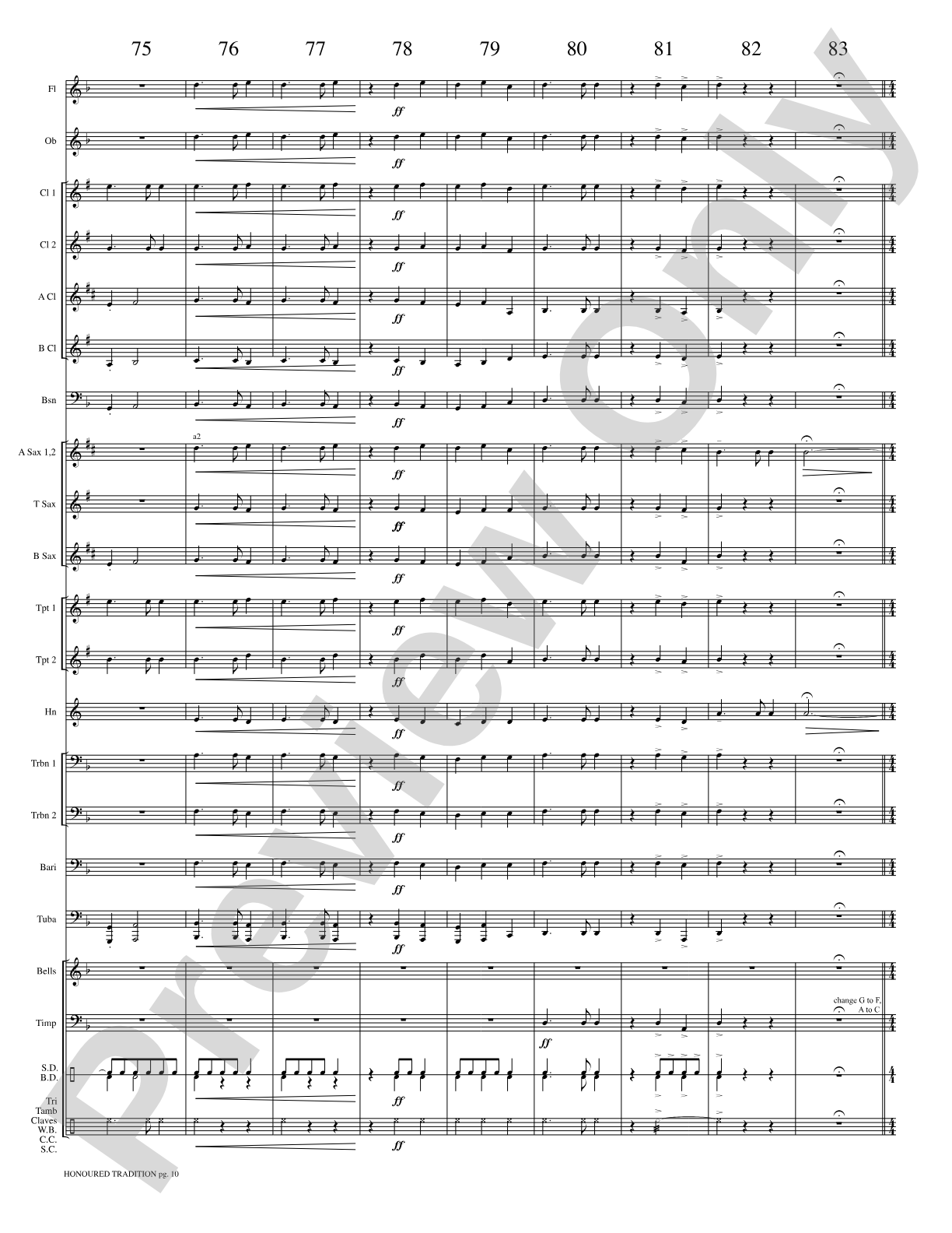 Honoured Tradition: Concert Band Conductor Score & Parts