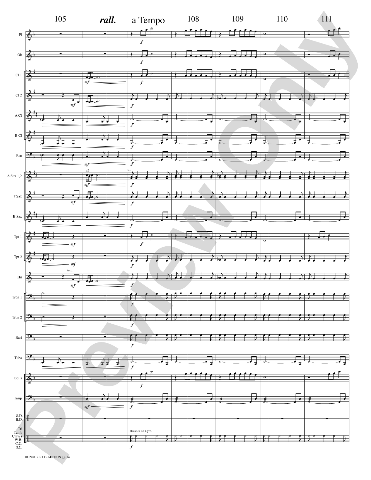 Honoured Tradition: Concert Band Conductor Score & Parts