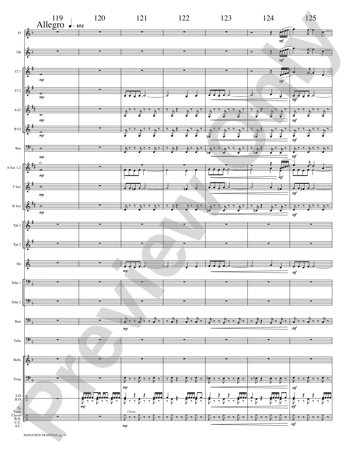 Honoured Tradition: Concert Band Conductor Score & Parts