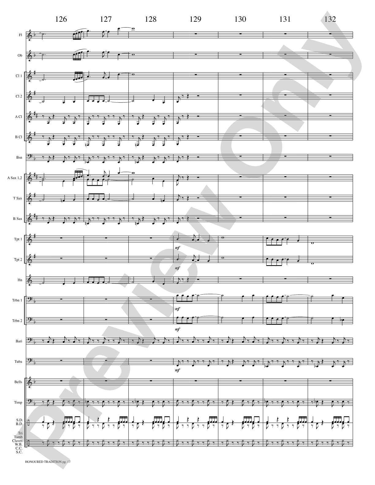 Honoured Tradition: Concert Band Conductor Score & Parts