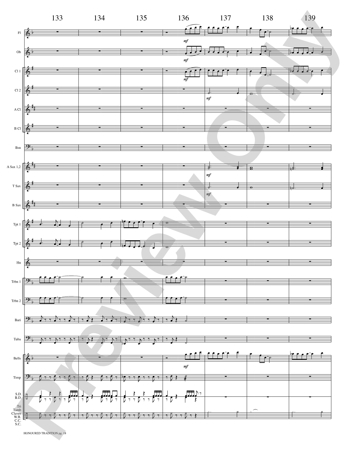 Honoured Tradition: Concert Band Conductor Score & Parts