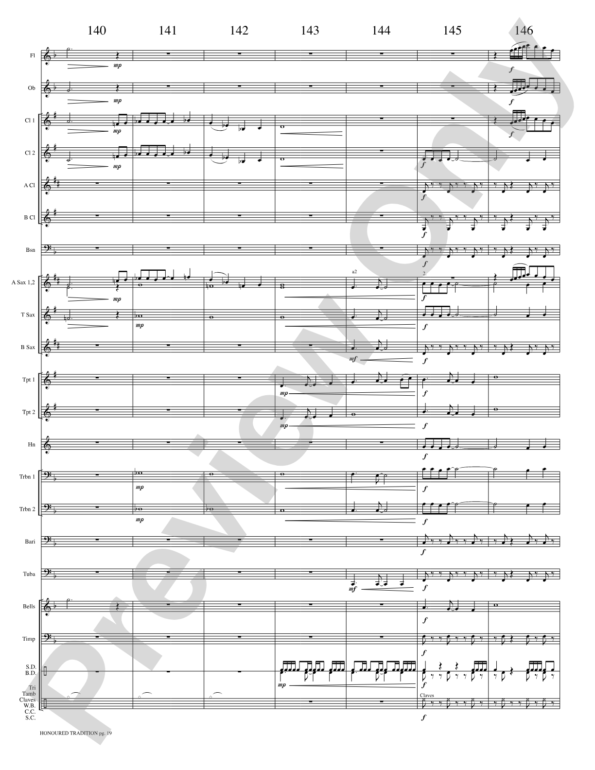 Honoured Tradition: Concert Band Conductor Score & Parts
