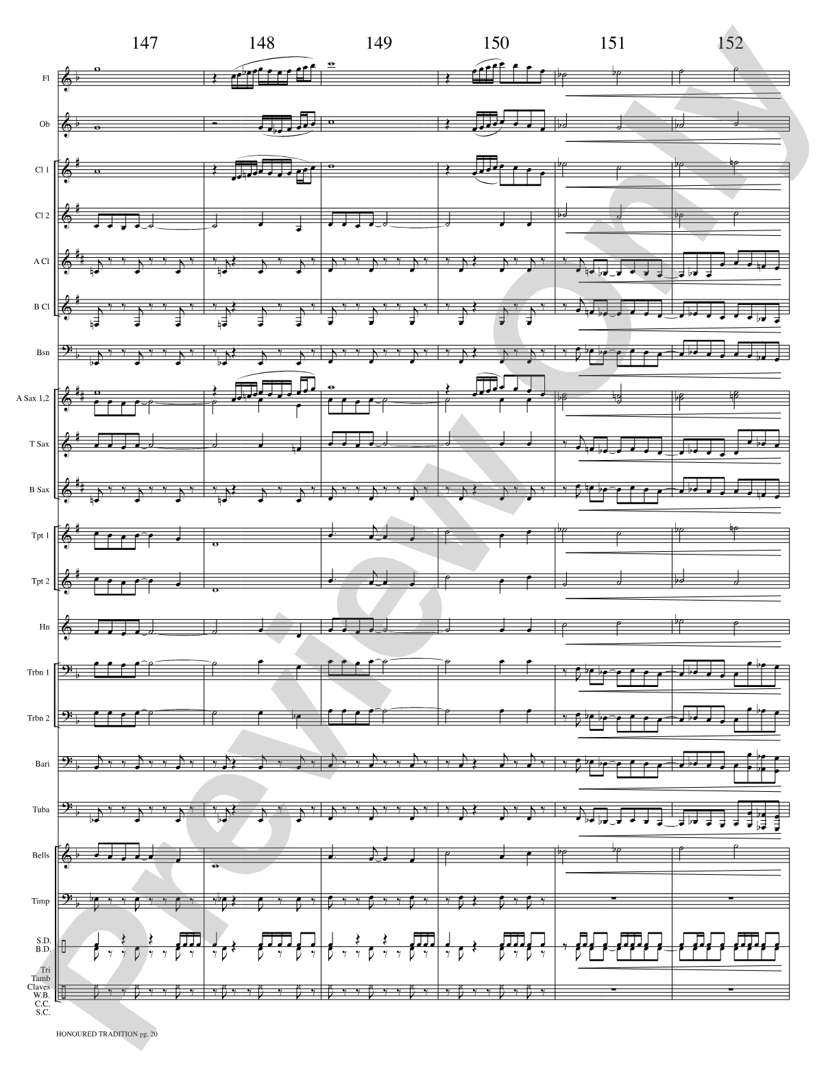 Honoured Tradition: Concert Band Conductor Score & Parts