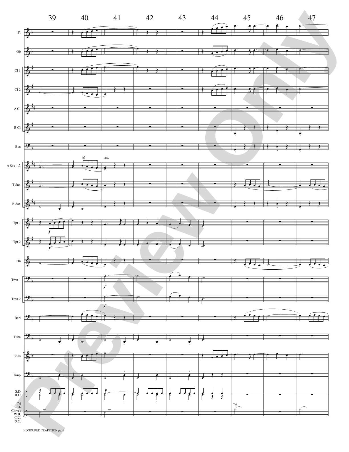 Honoured Tradition: Concert Band Conductor Score & Parts