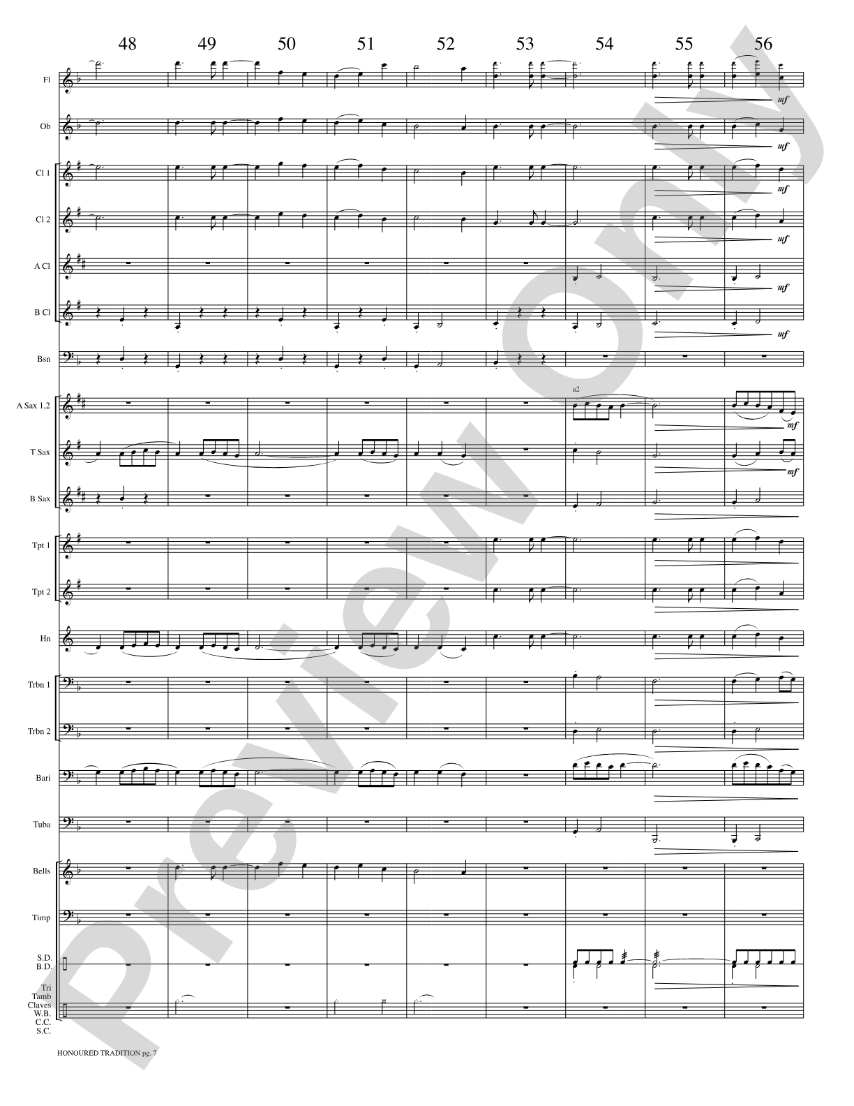 Honoured Tradition: Concert Band Conductor Score & Parts