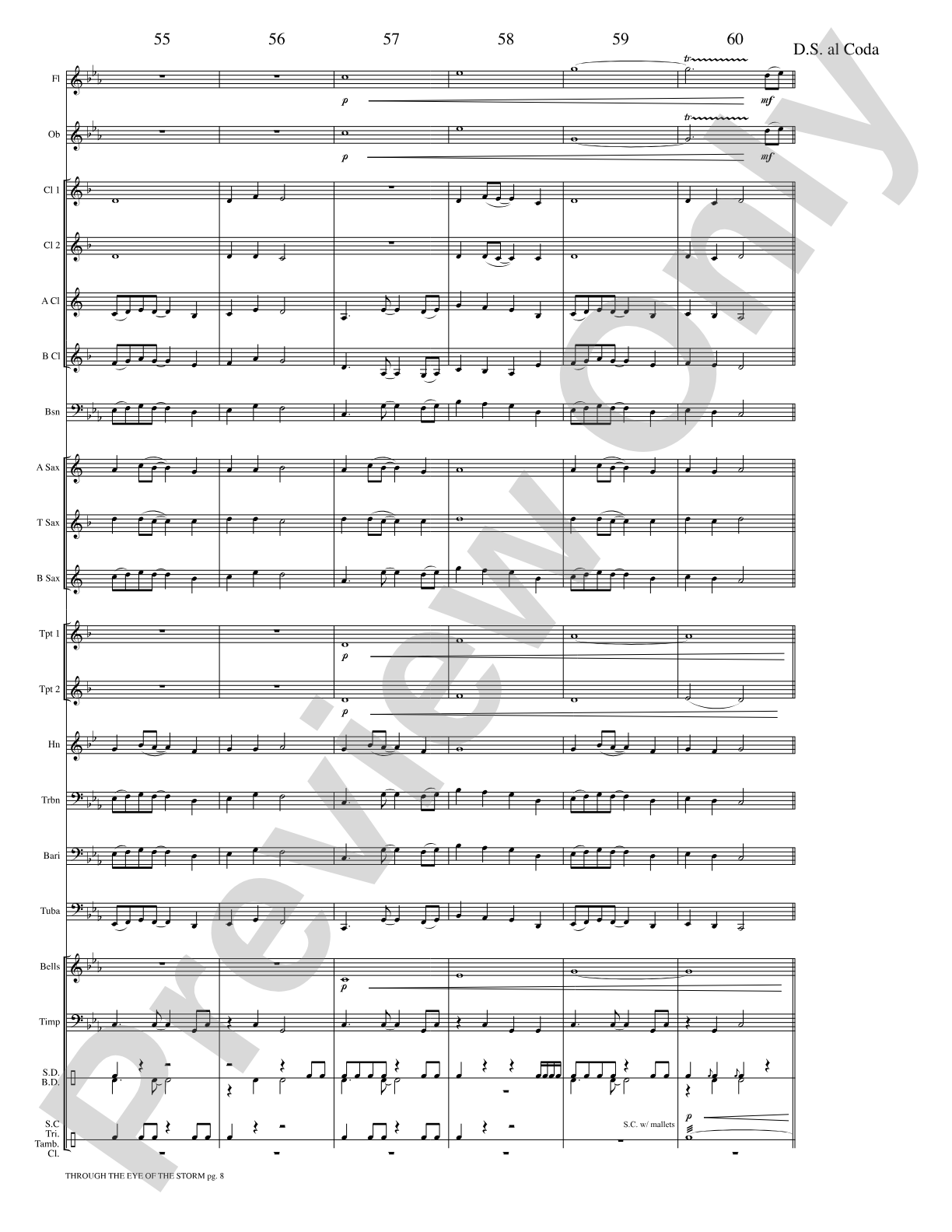 Through the Eye of the Storm: Concert Band Conductor Score & Parts