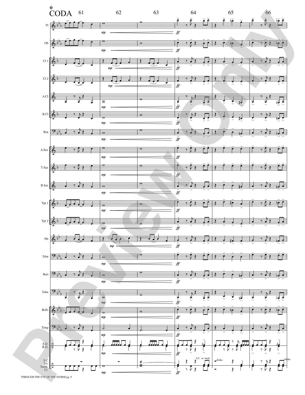 Through the Eye of the Storm: Concert Band Conductor Score & Parts
