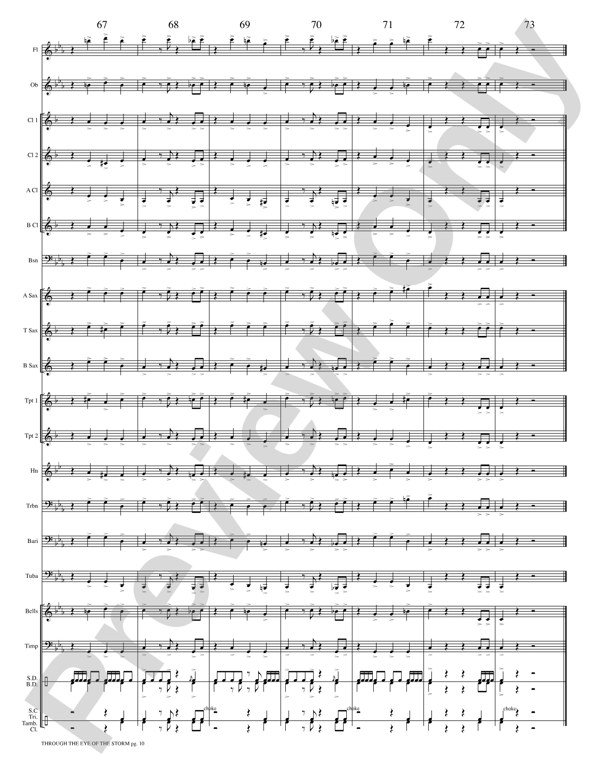 Through the Eye of the Storm: Concert Band Conductor Score & Parts